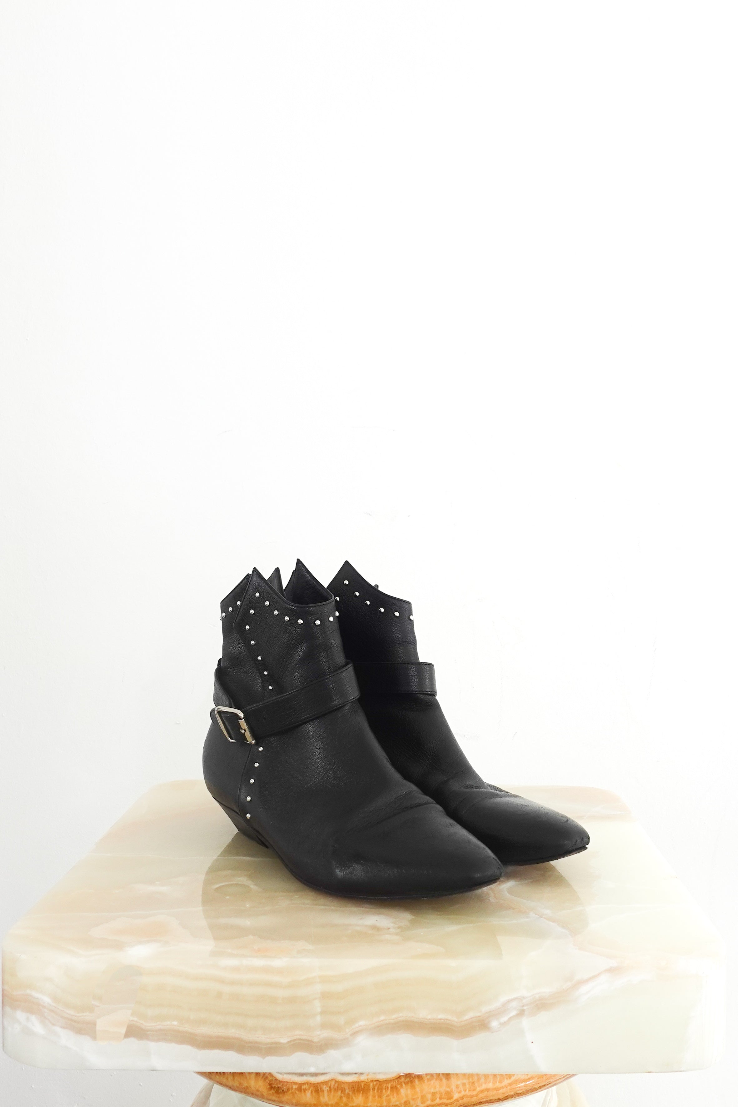 Silver studded ankle boots RRP £950