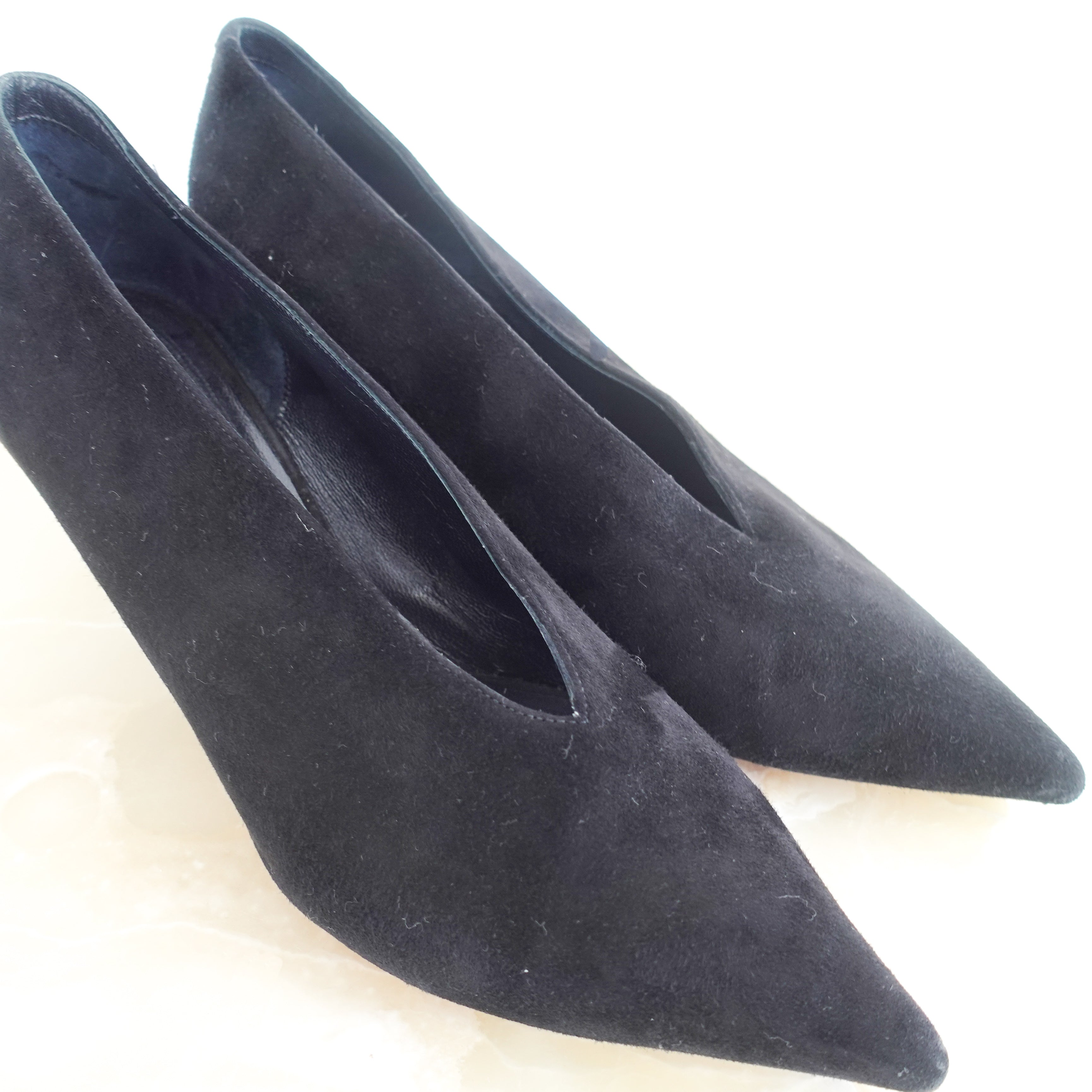 Suede cut out kitten heels RRP £700