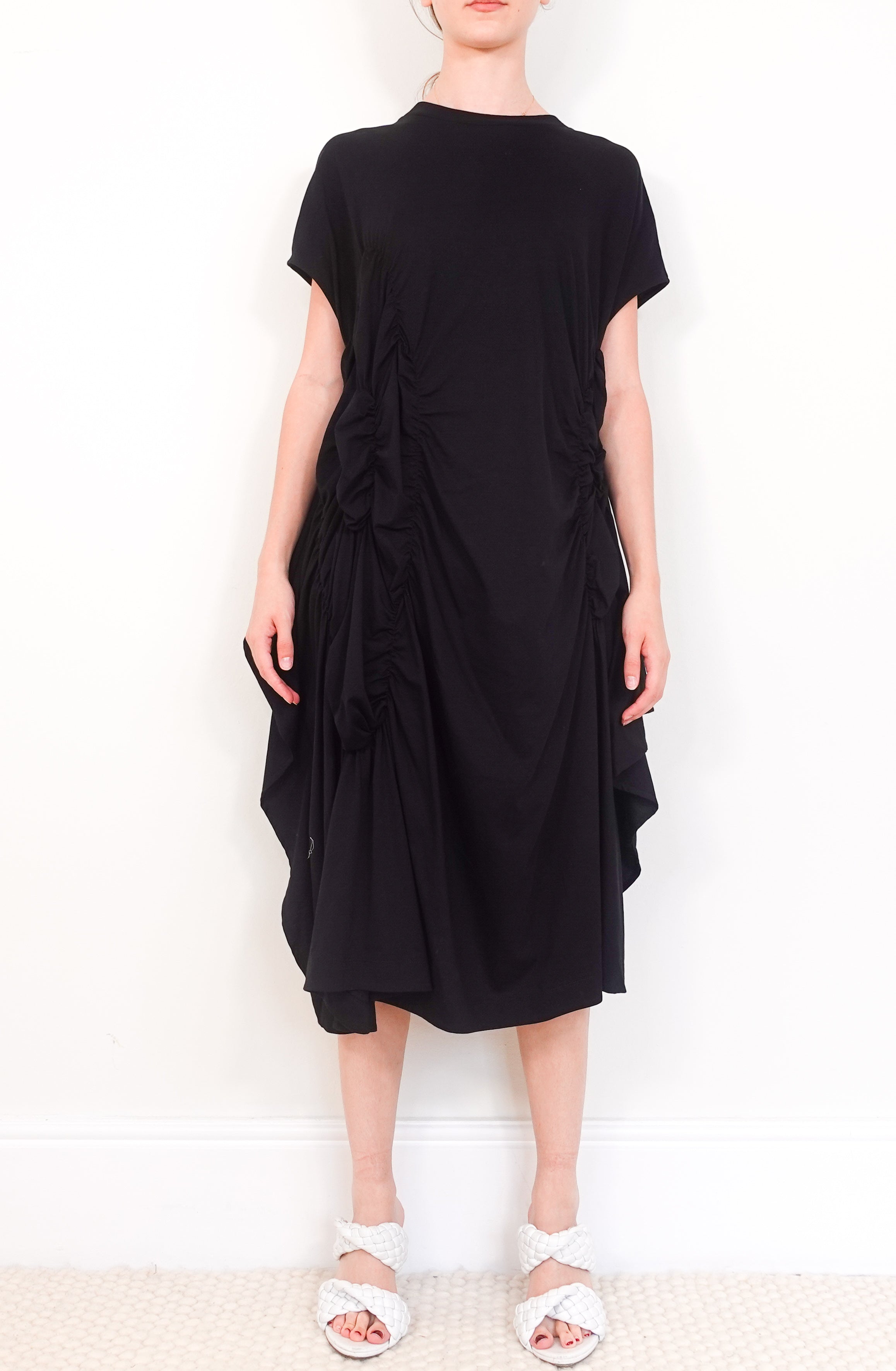 Black ruched midi dress RRP £800