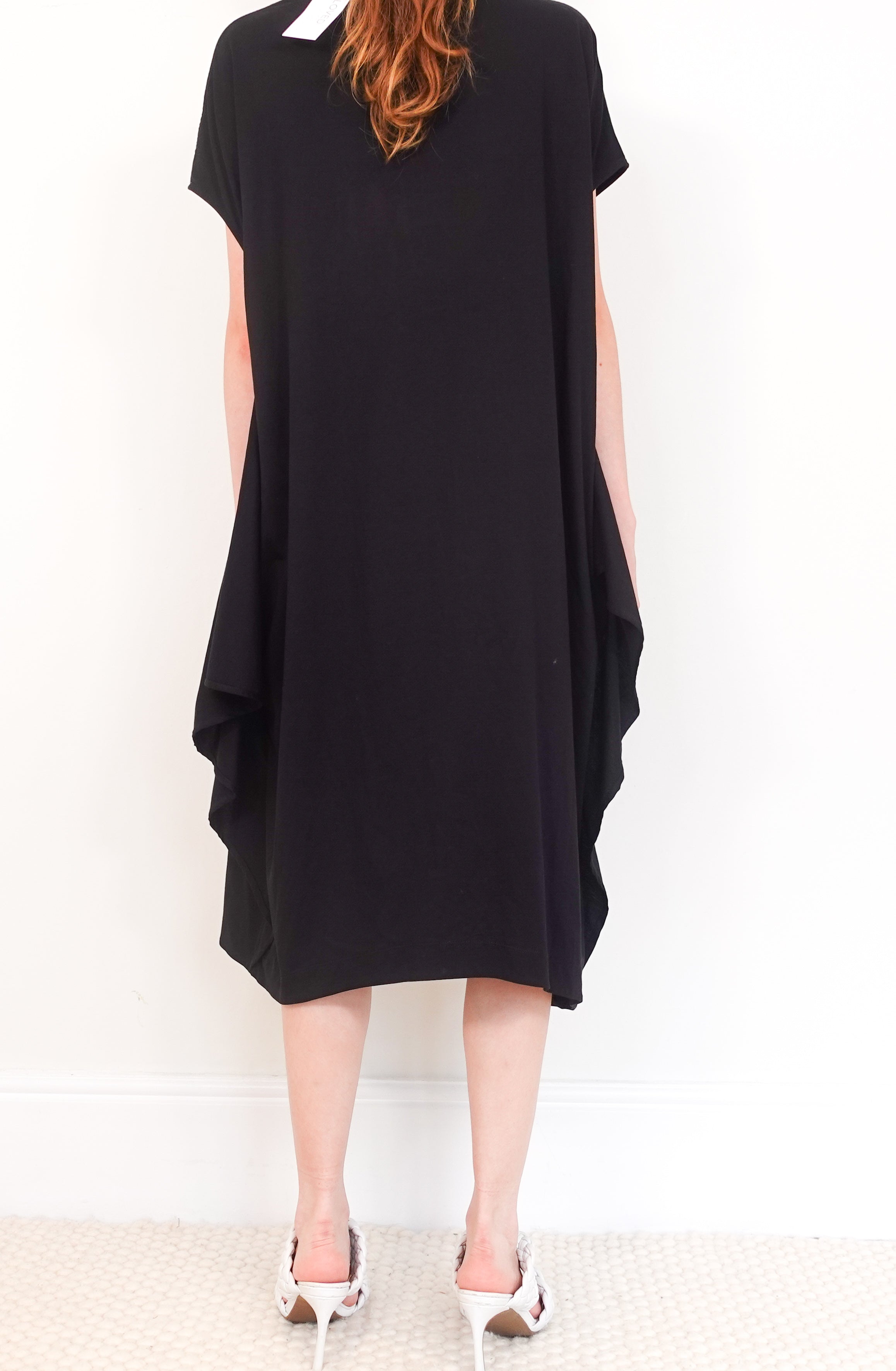 Black ruched midi dress RRP £800