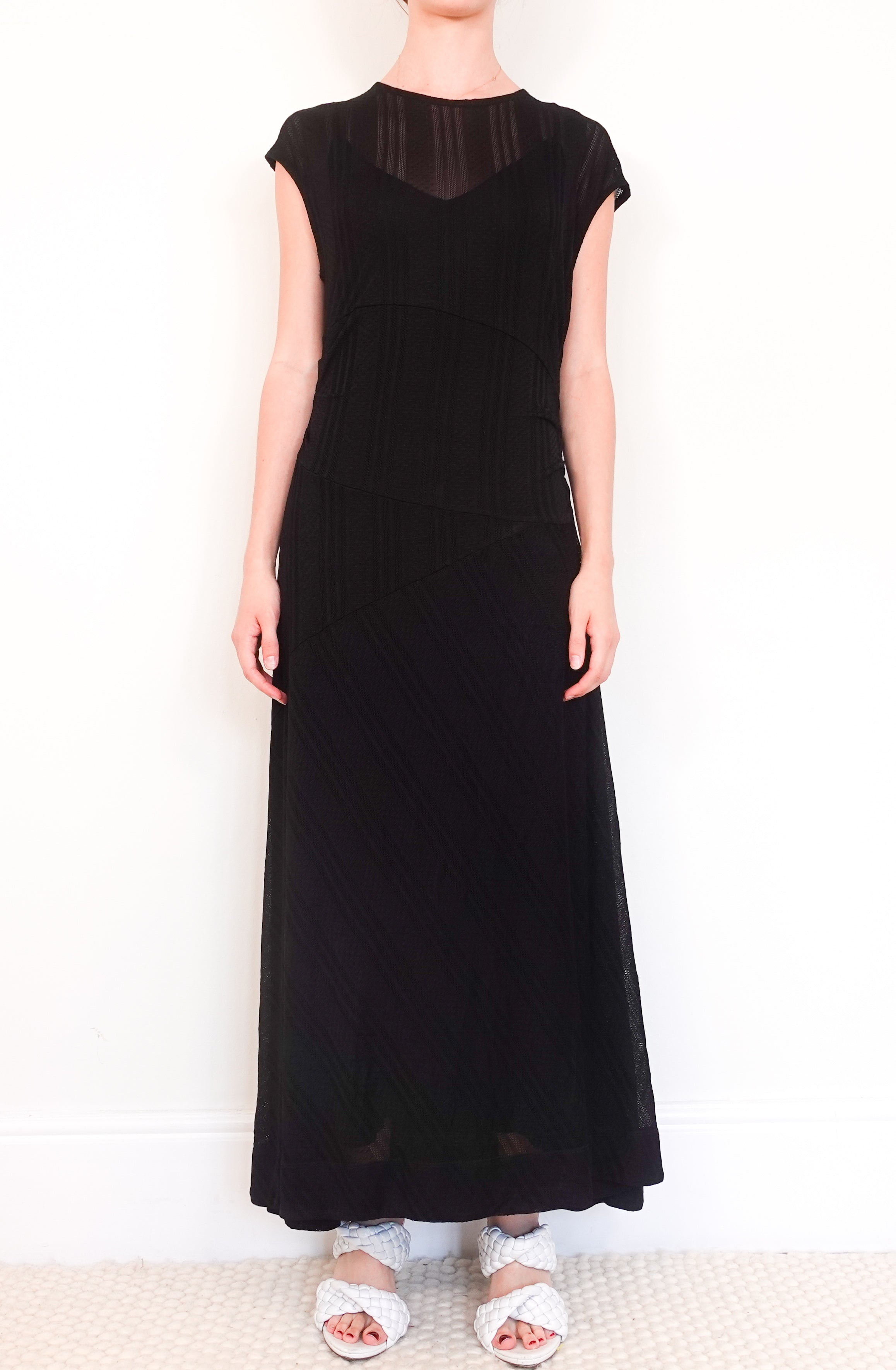 Sheer bias panel maxi dress RRP £275