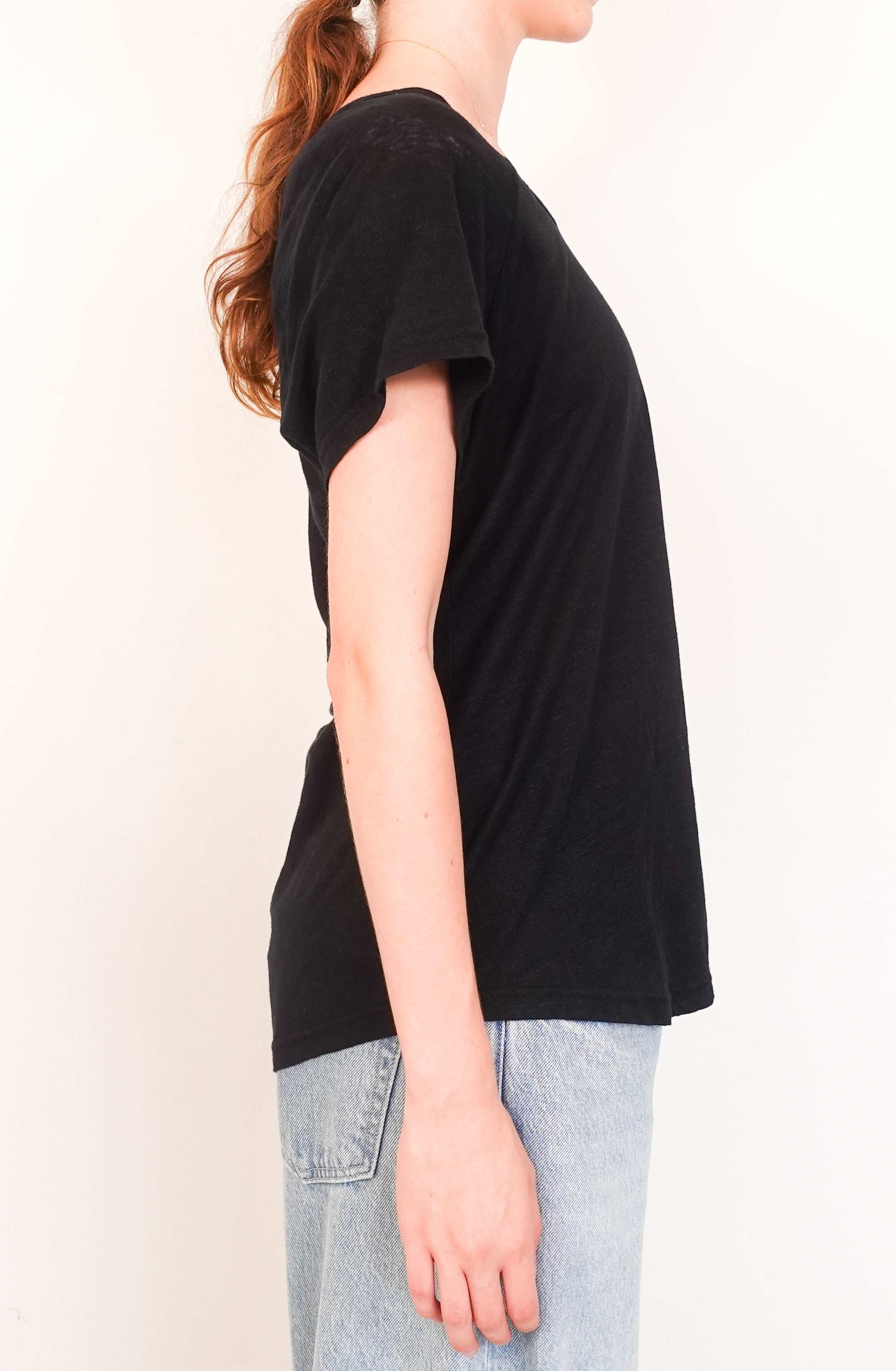 Black linen t-shirt RRP £150