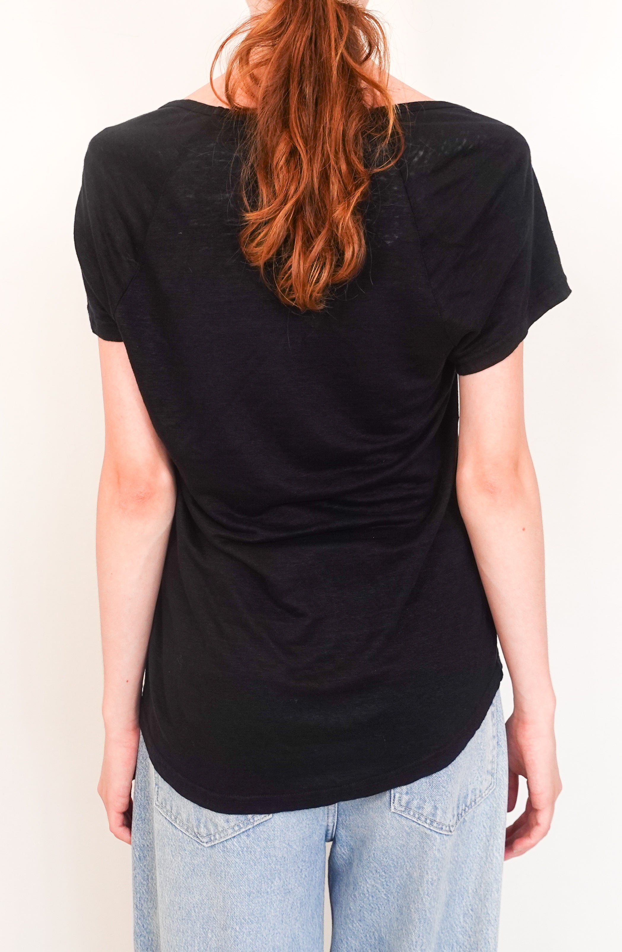 Black linen t-shirt RRP £150