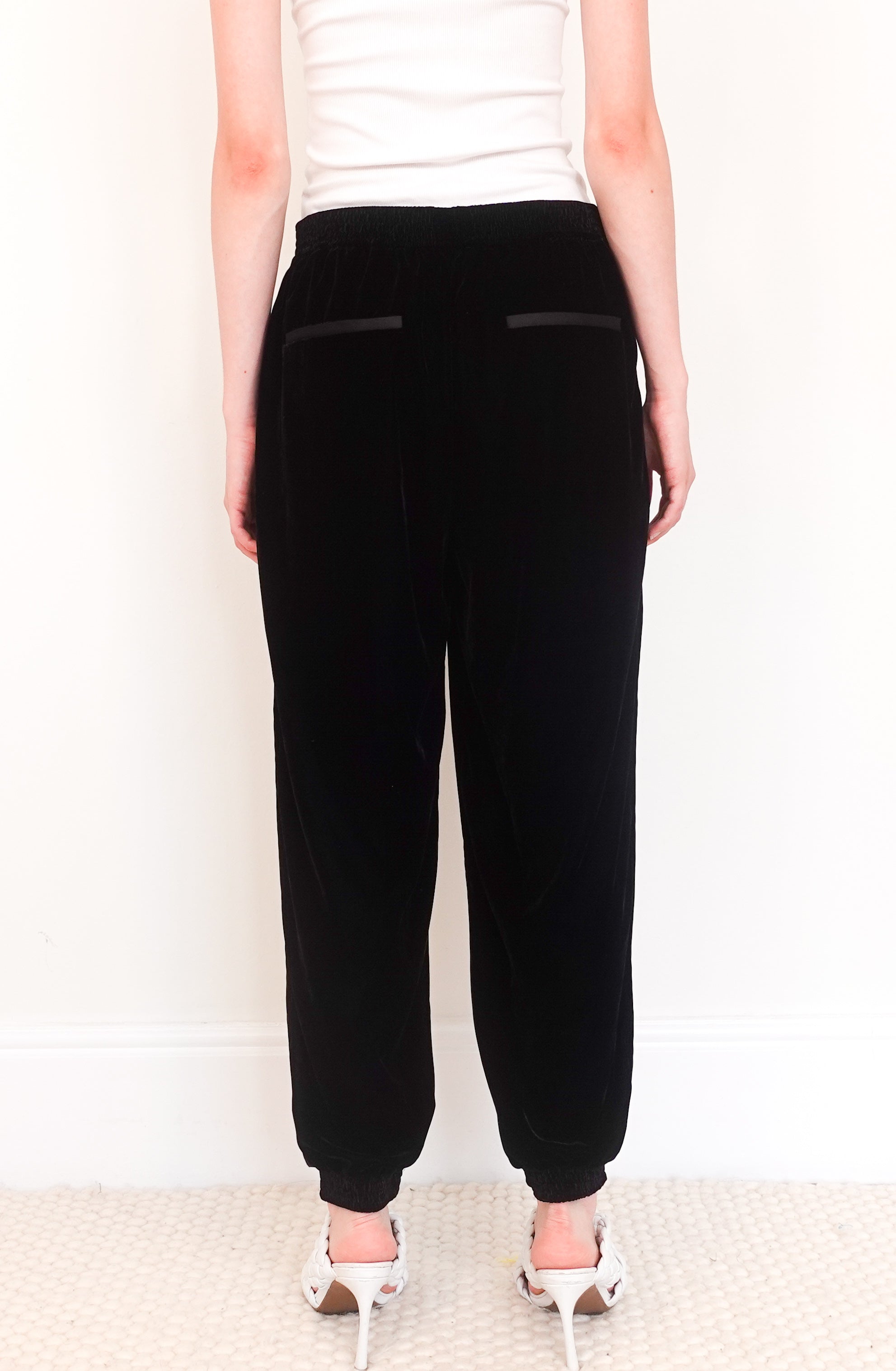 Black velvet joggers RRP £125