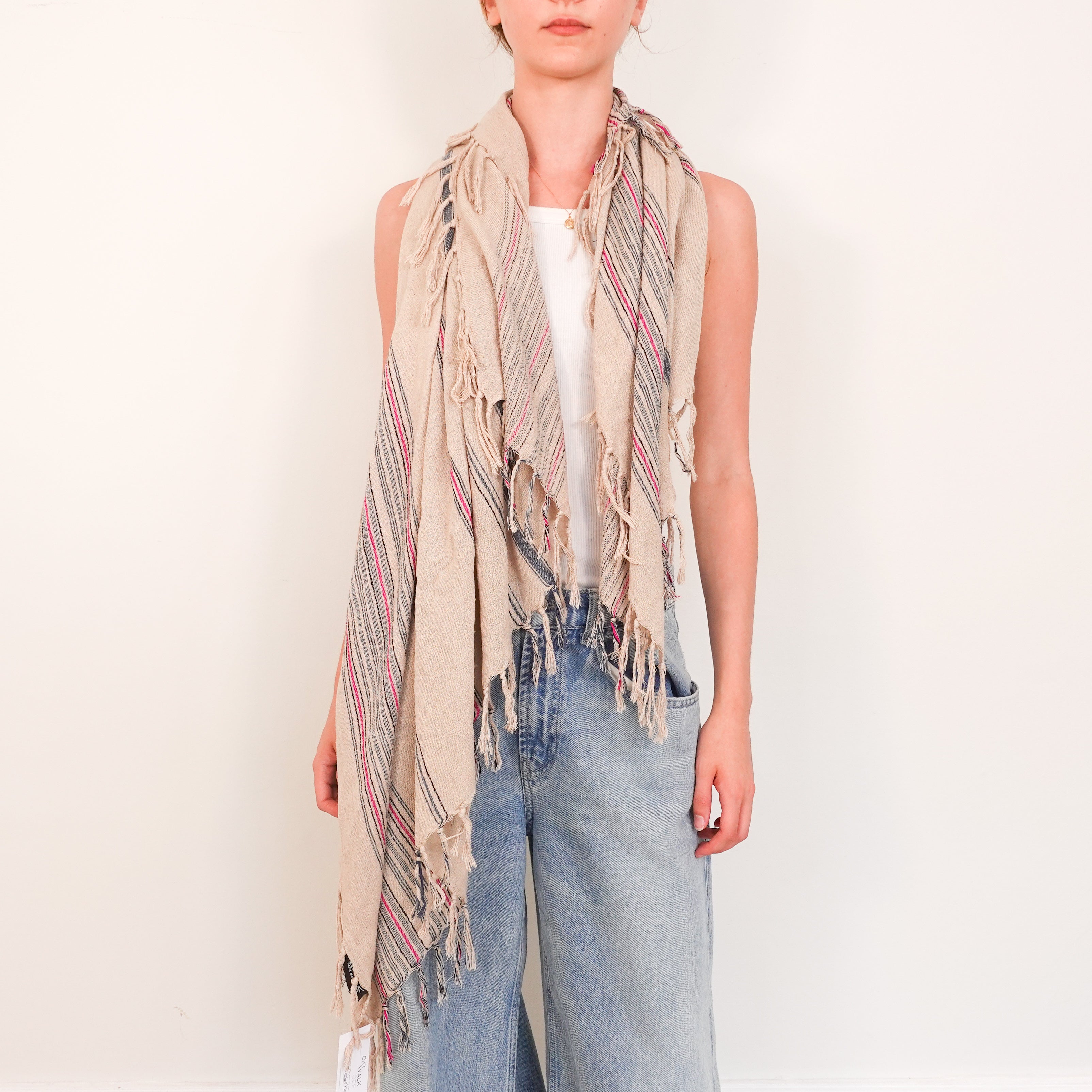 Linen blend scarf