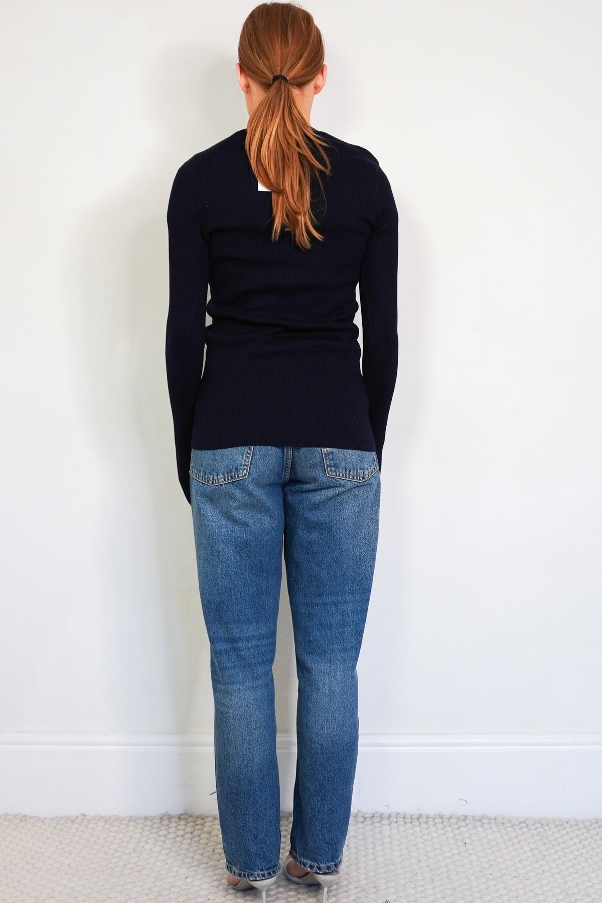 Prada Navy Ribbed Knit Wool Sweater (RRP £1250) | Authentic Preloved