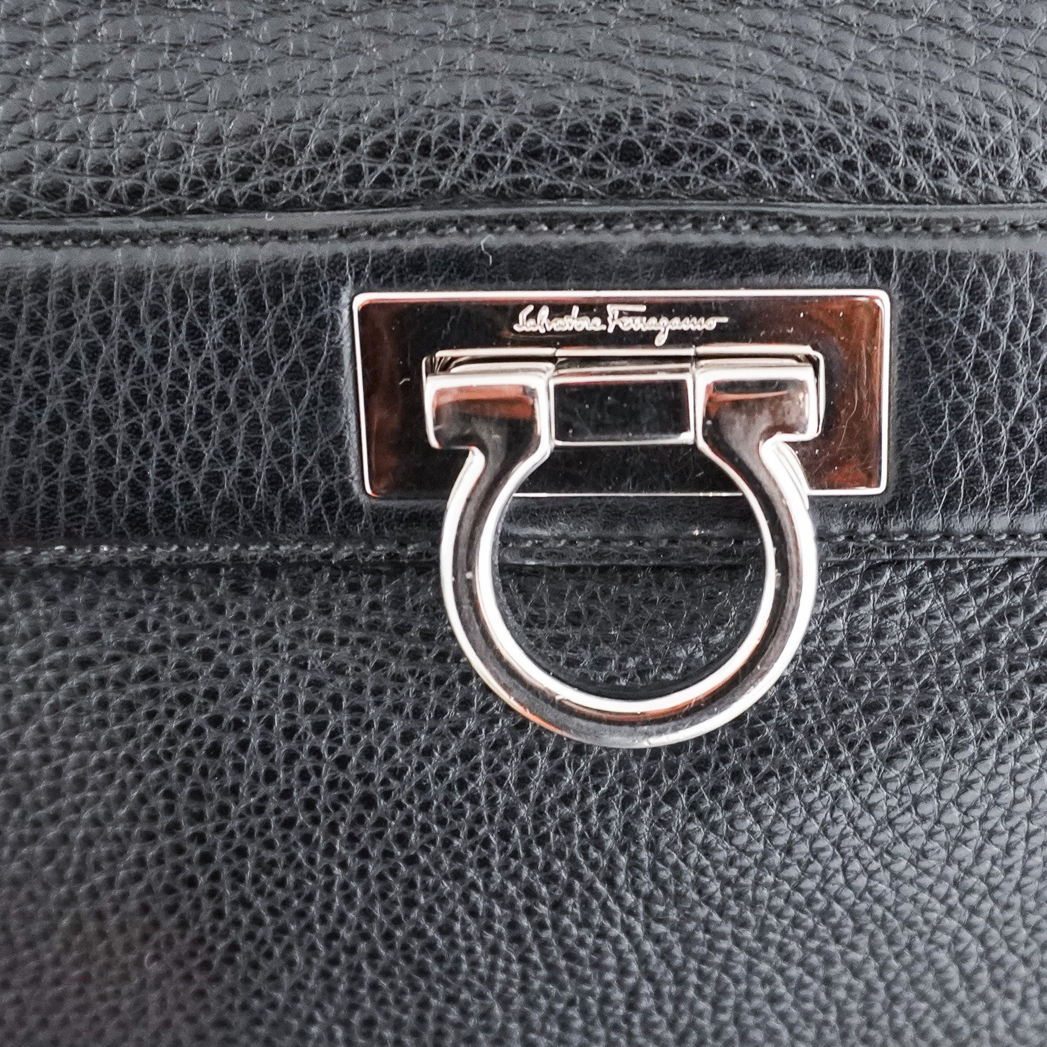 Salvatore Ferragamo Black Sofia Two - Way Bag with Crossbody Strap RRP £1400 | Authentic Preloved - Reloved Again