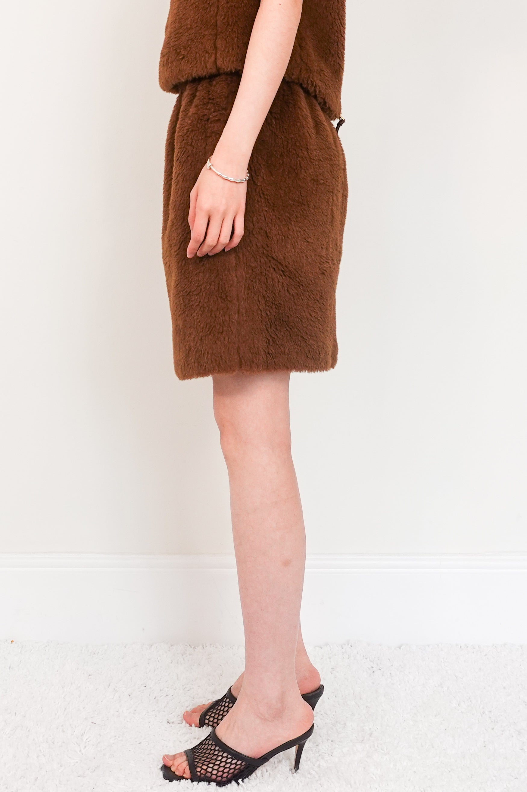 Brown teddy skirt