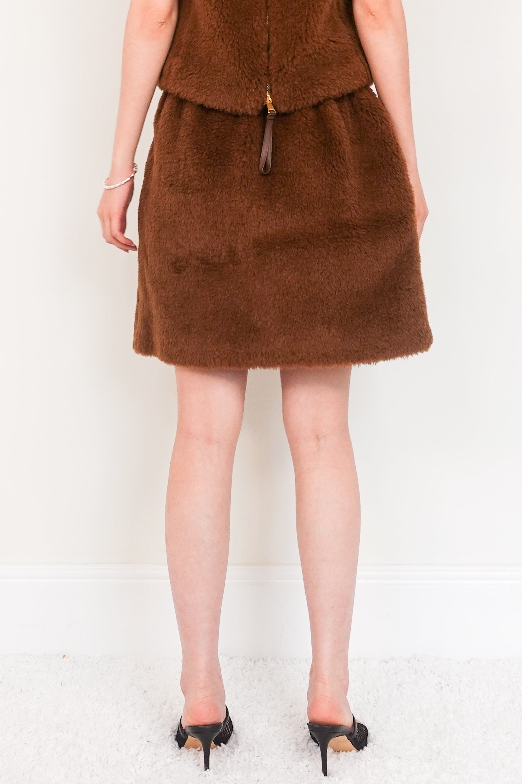 Brown teddy skirt