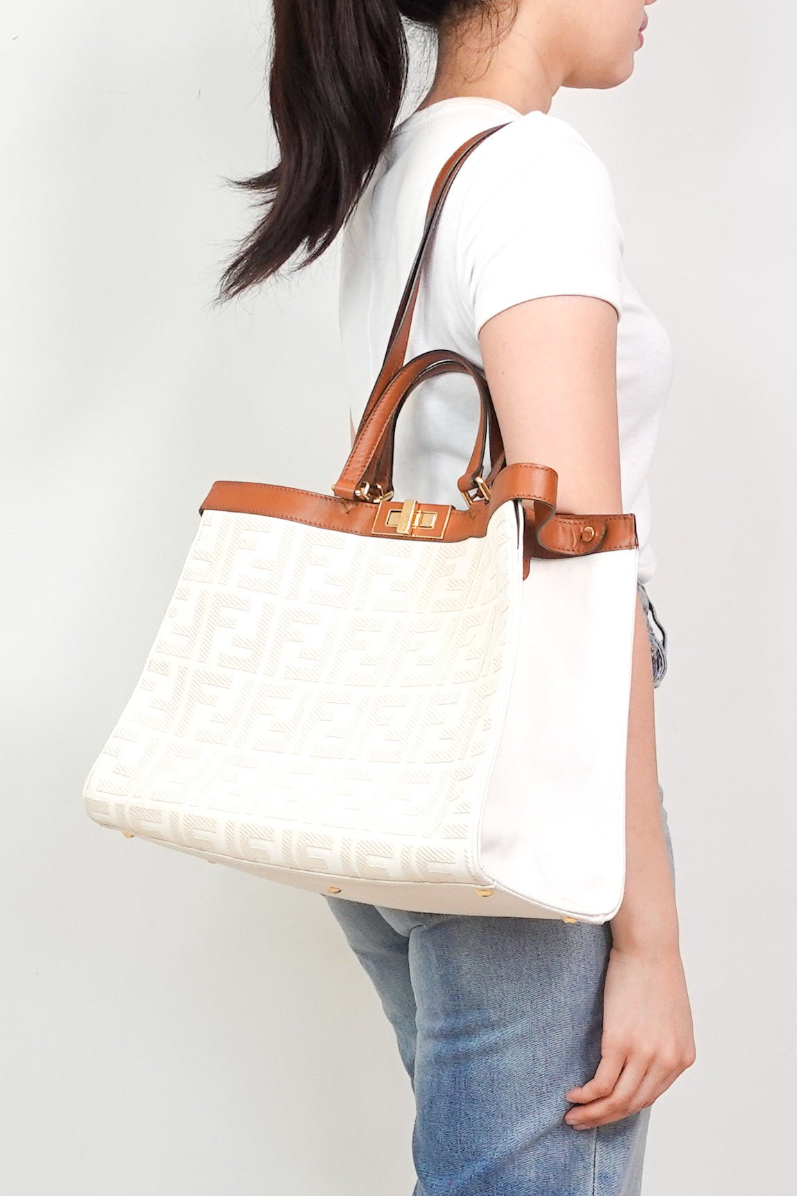 Fendi 2021 Zucca Peekaboo X - Tote Bag RRP £3.7K | Authentic Preloved - Reloved Again