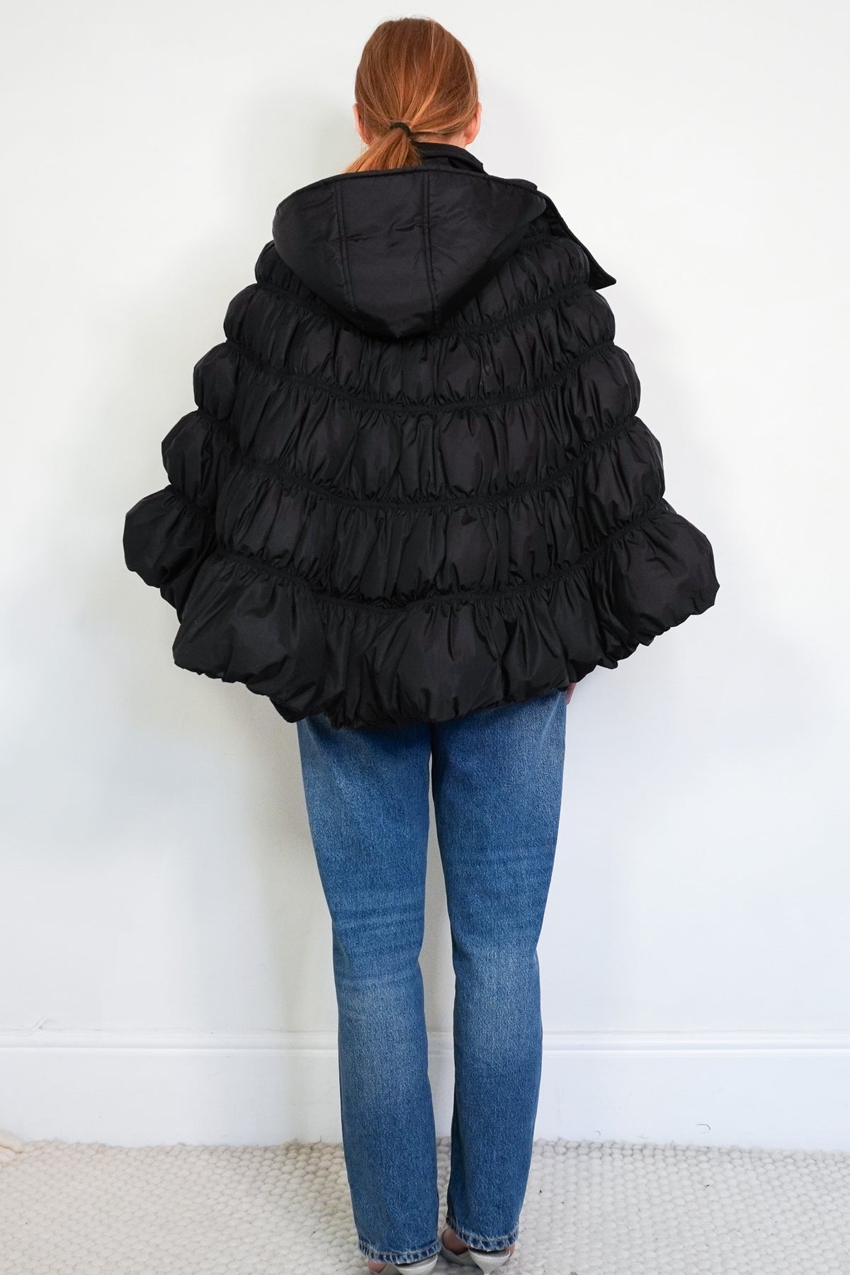 Chloe Down Panelled Black Cape (RRP £2300) | Authentic Preloved
