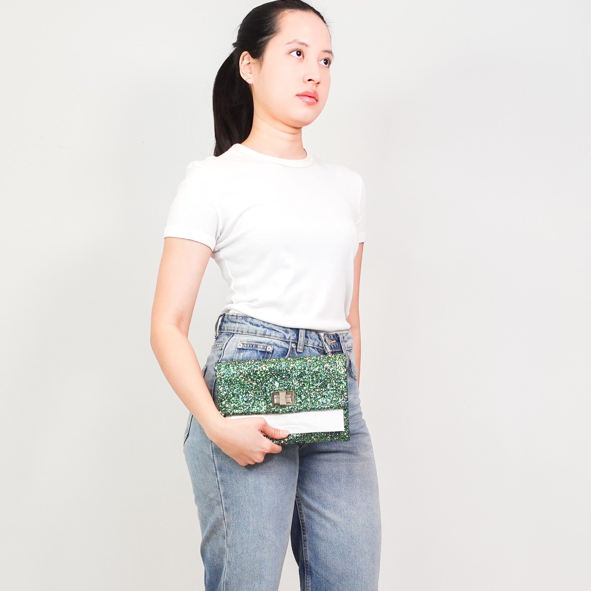 Anya Hindmarch Valorie Glitter Clutch | Authentic Preloved - Reloved Again