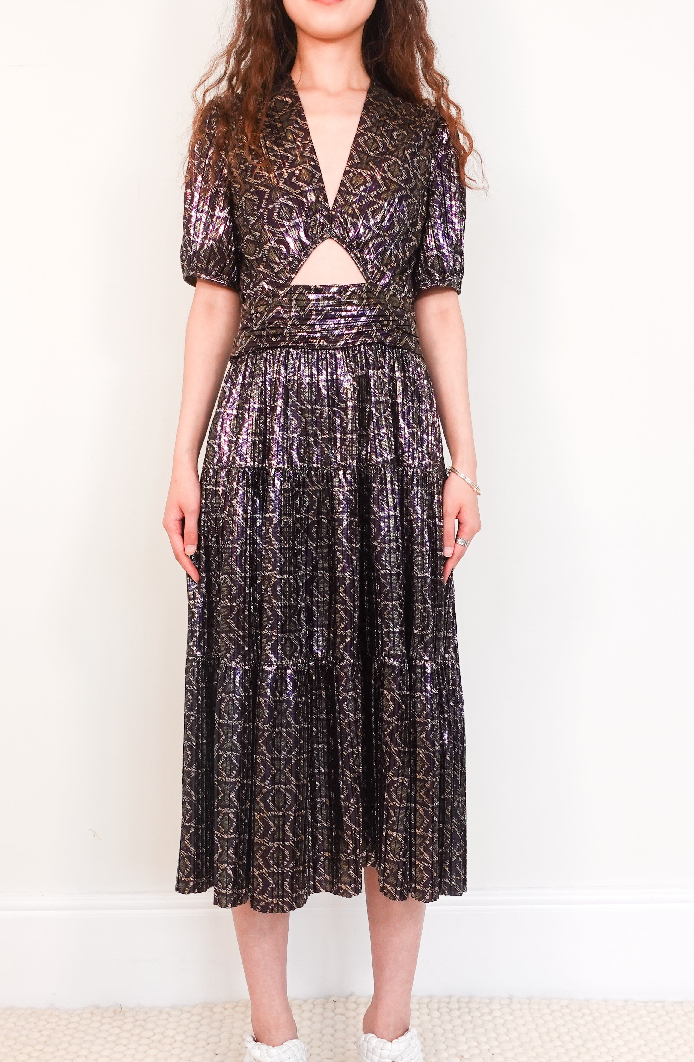 Metallic cutout midi dress RRP £290