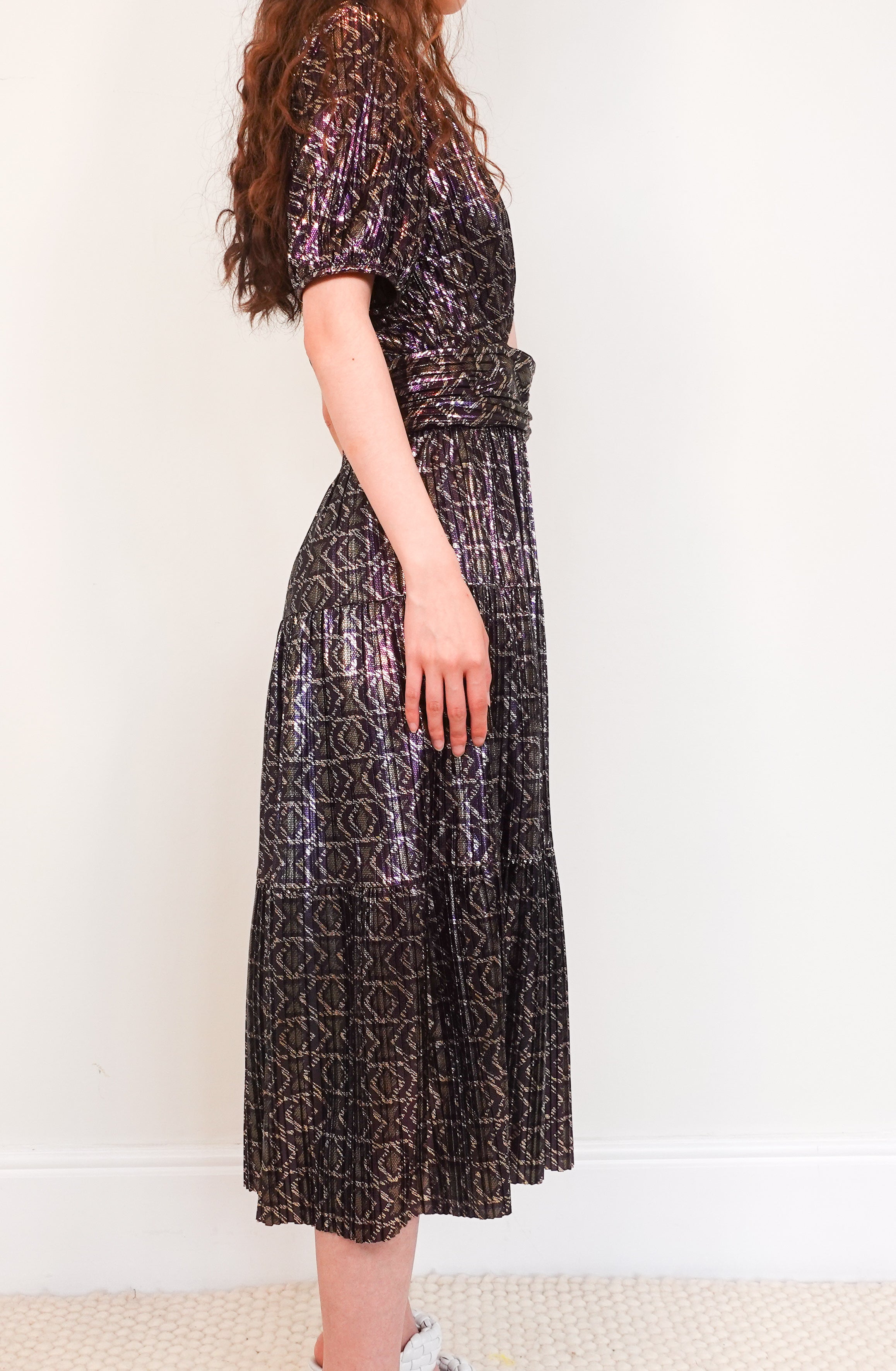 Metallic cutout midi dress RRP £290