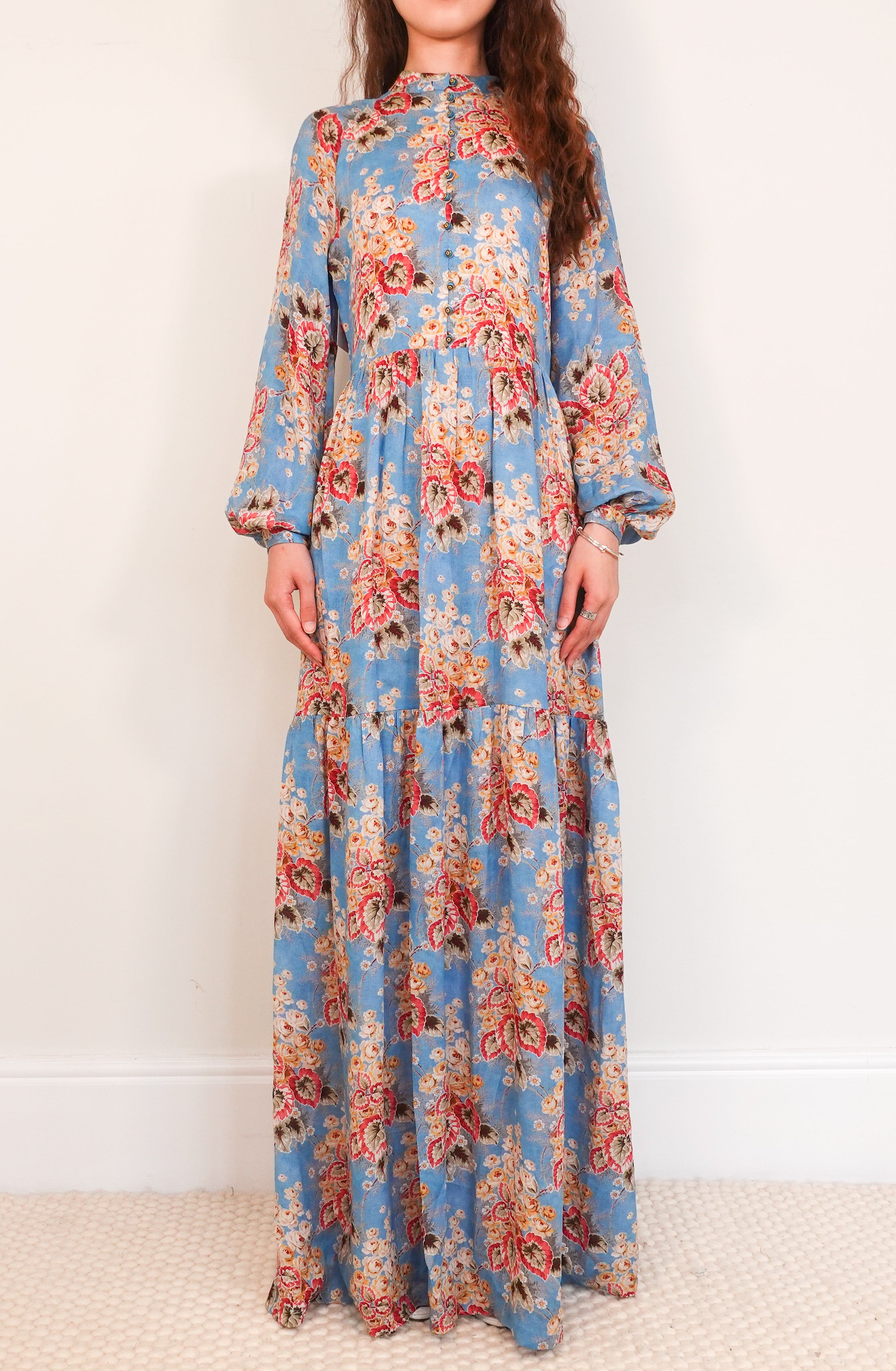 Blue floral maxi dress