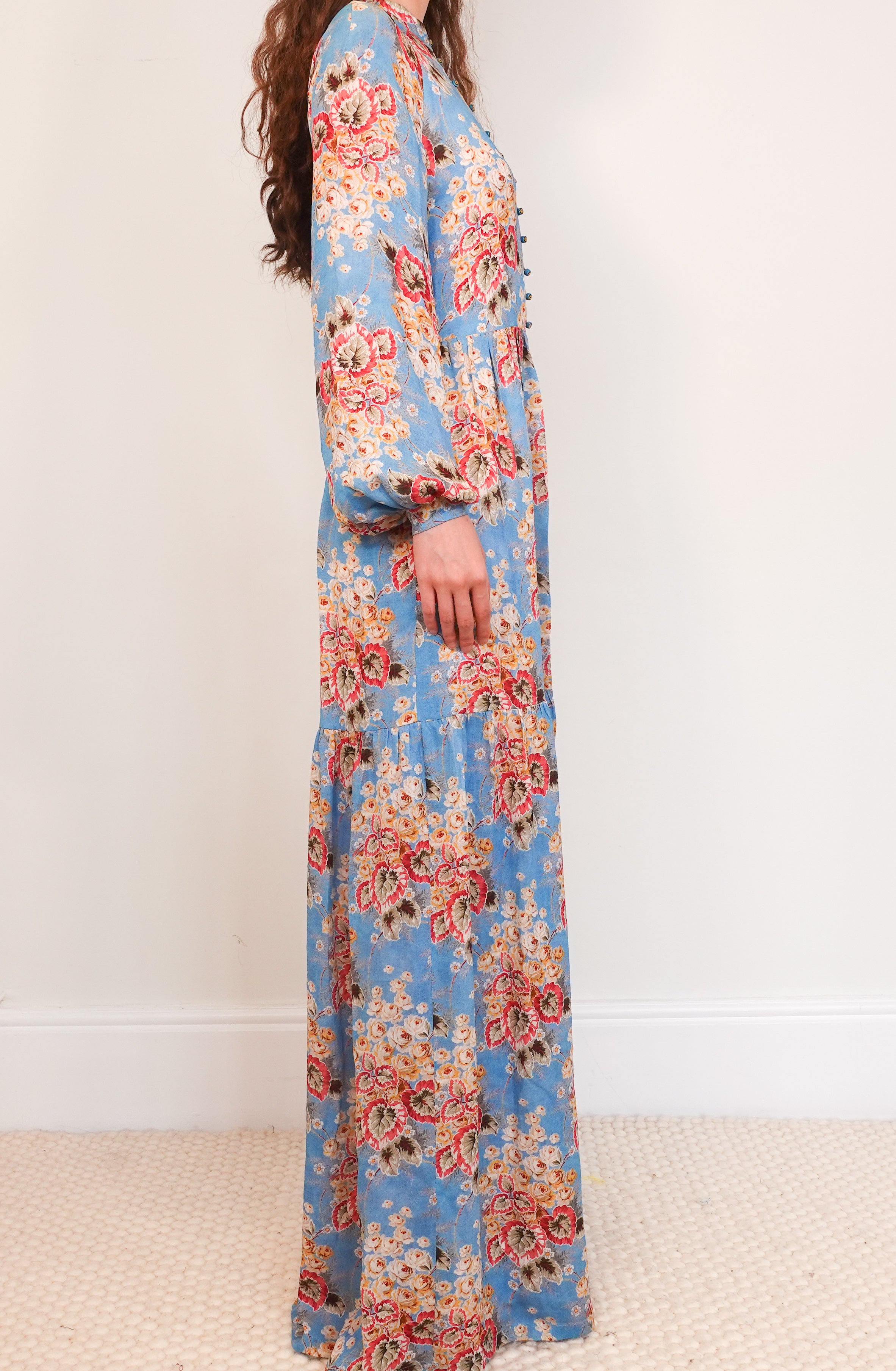 Blue floral maxi dress