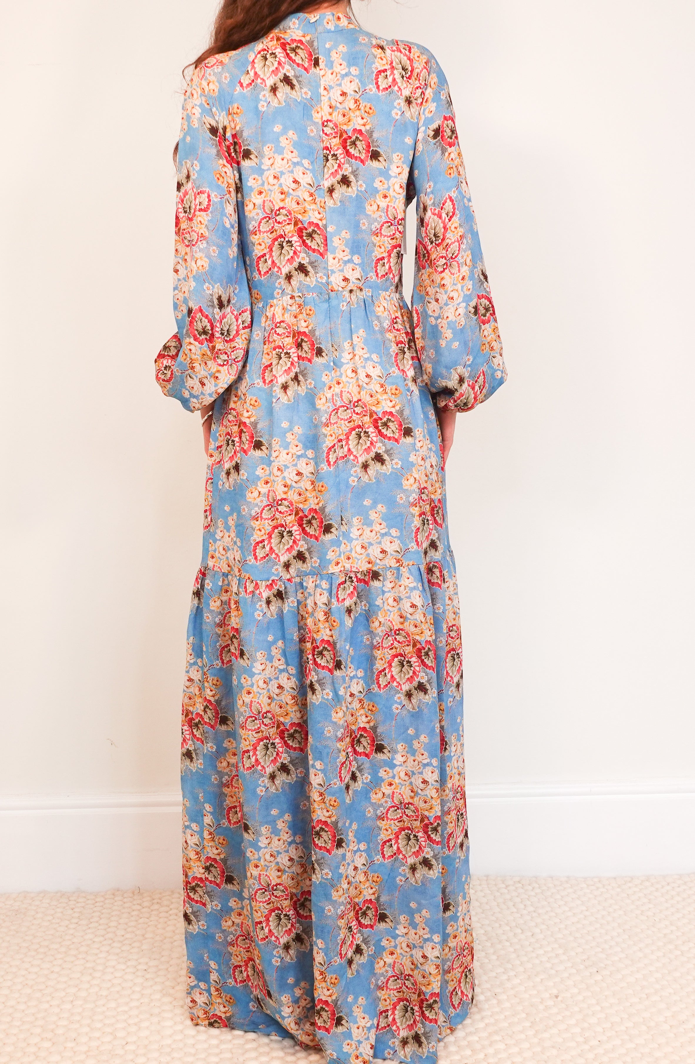 Blue floral maxi dress