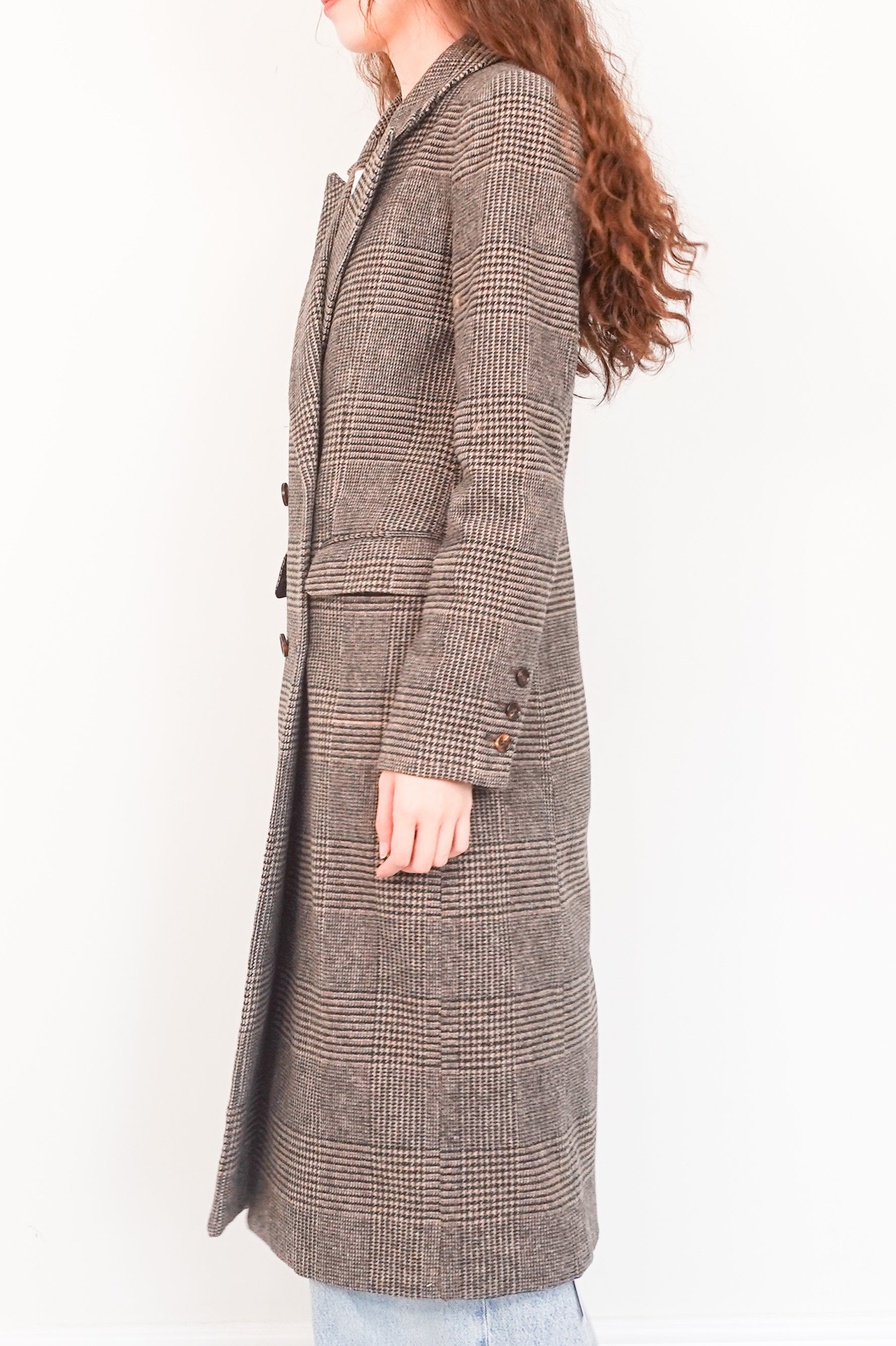 Tweed long line wool coat RRP £428