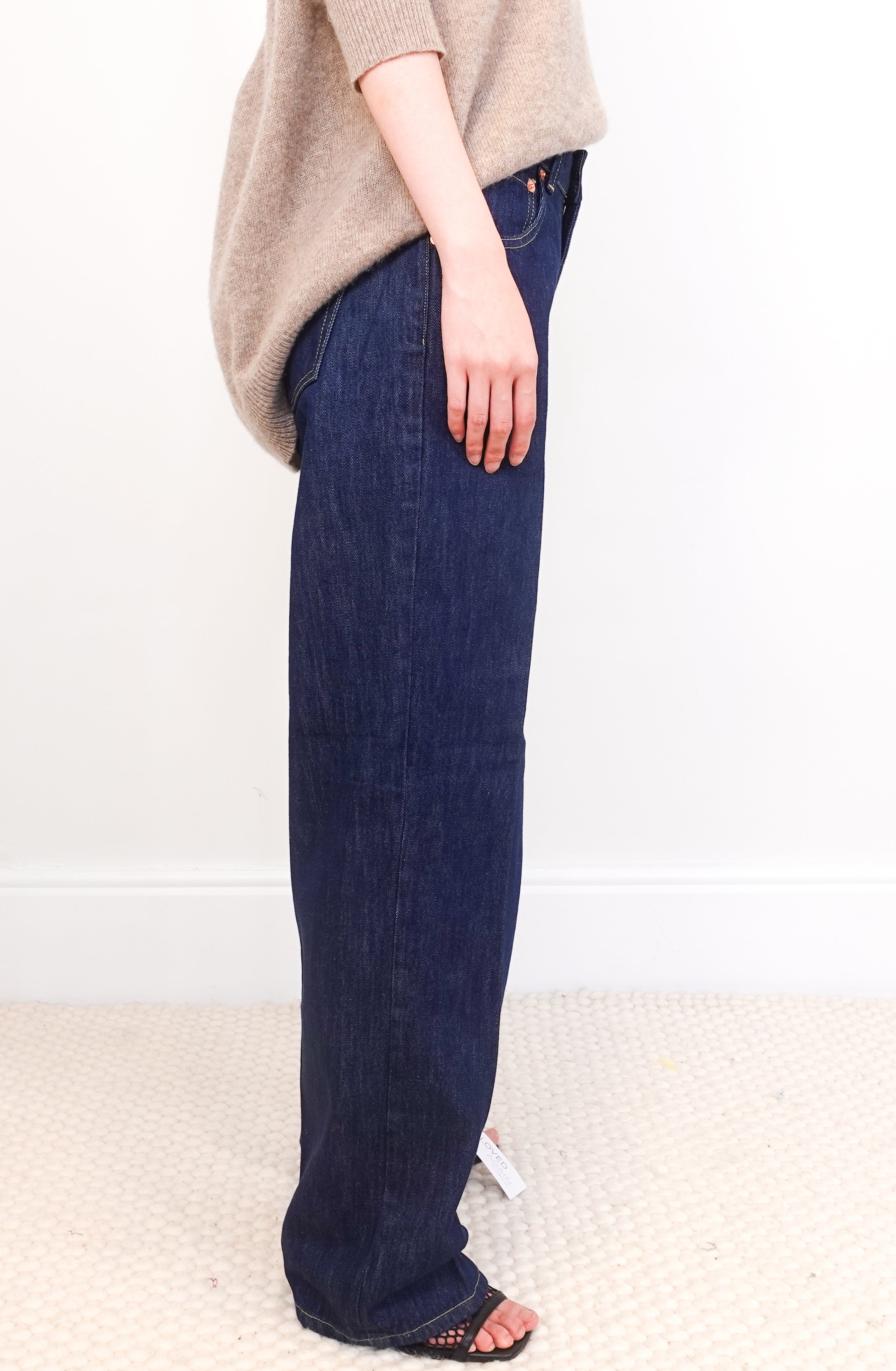 Wide leg indigo jeans