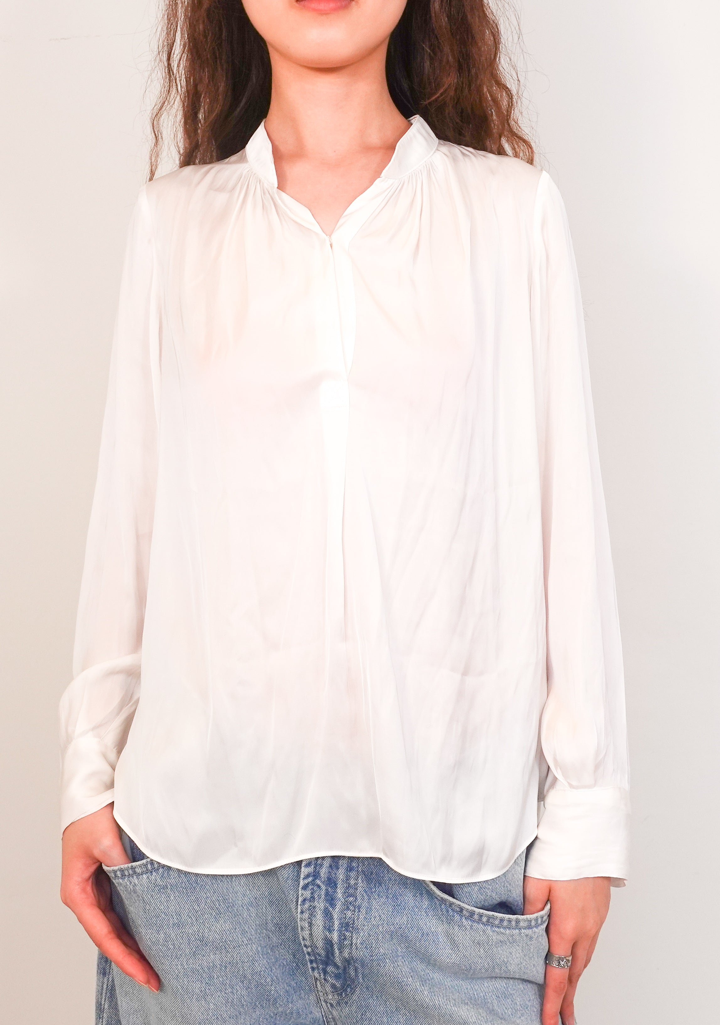 White satin blouse RRP £270