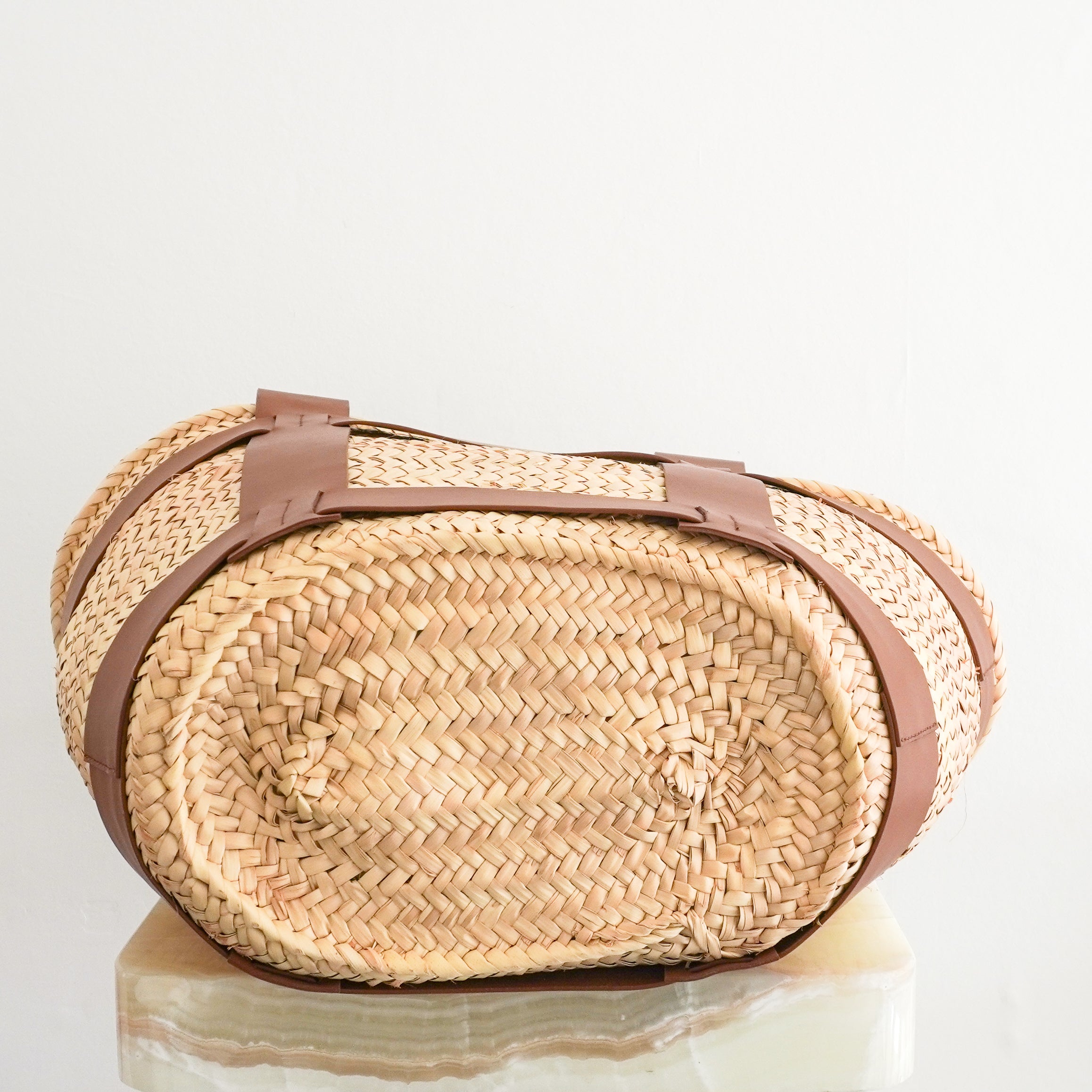 Demellier Maxi Santorini Basket Bag in Natural Tan (RRP £350) | Authentic Preloved
