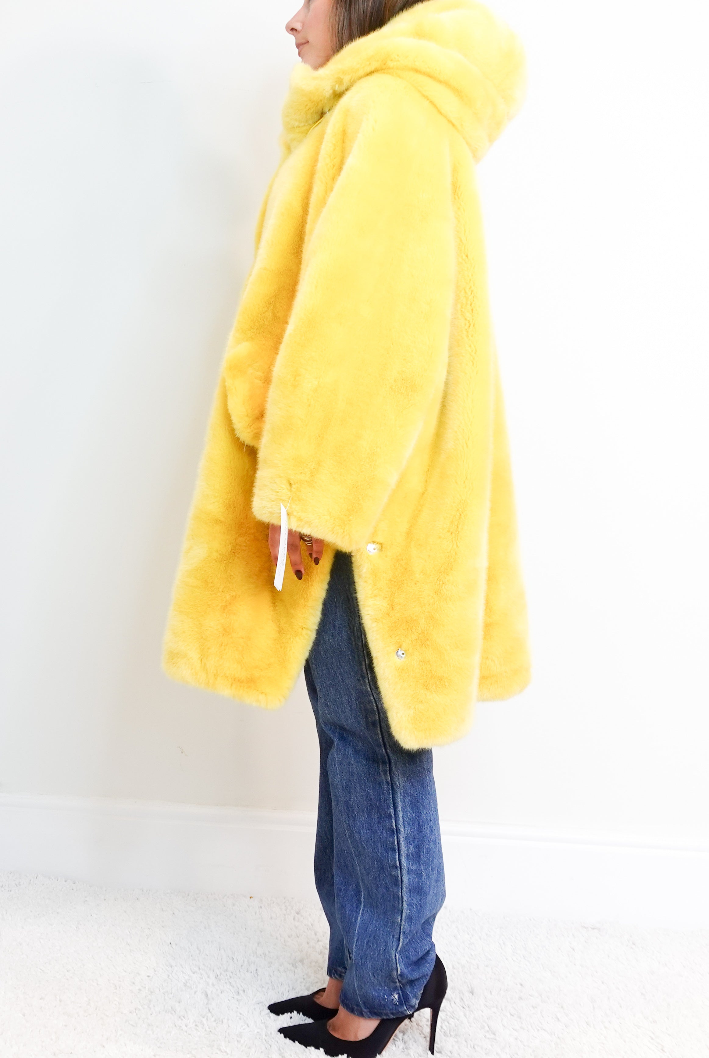 Faux Fur Yellow coat RRP £1K