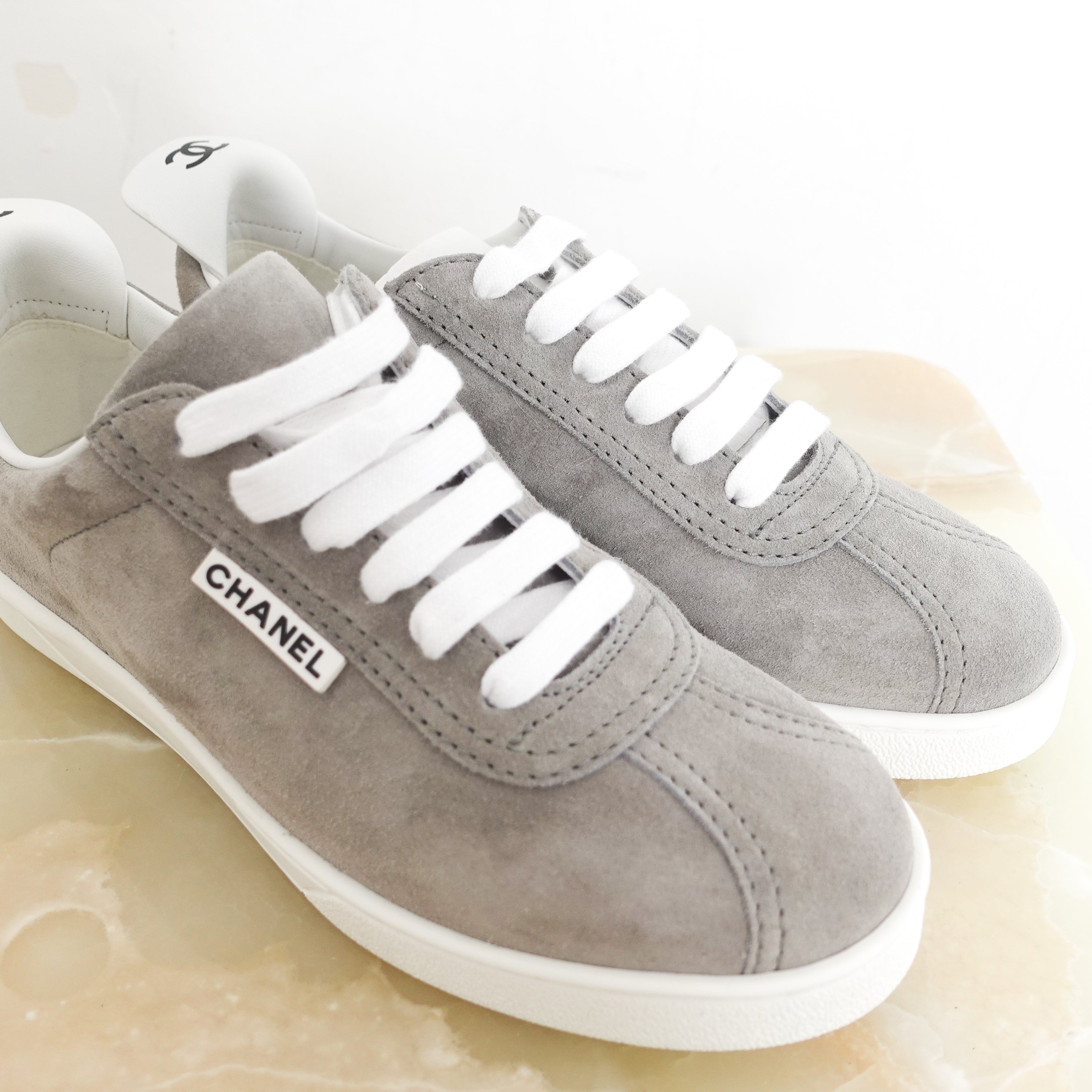 Grey suede sneakers RRP £1k