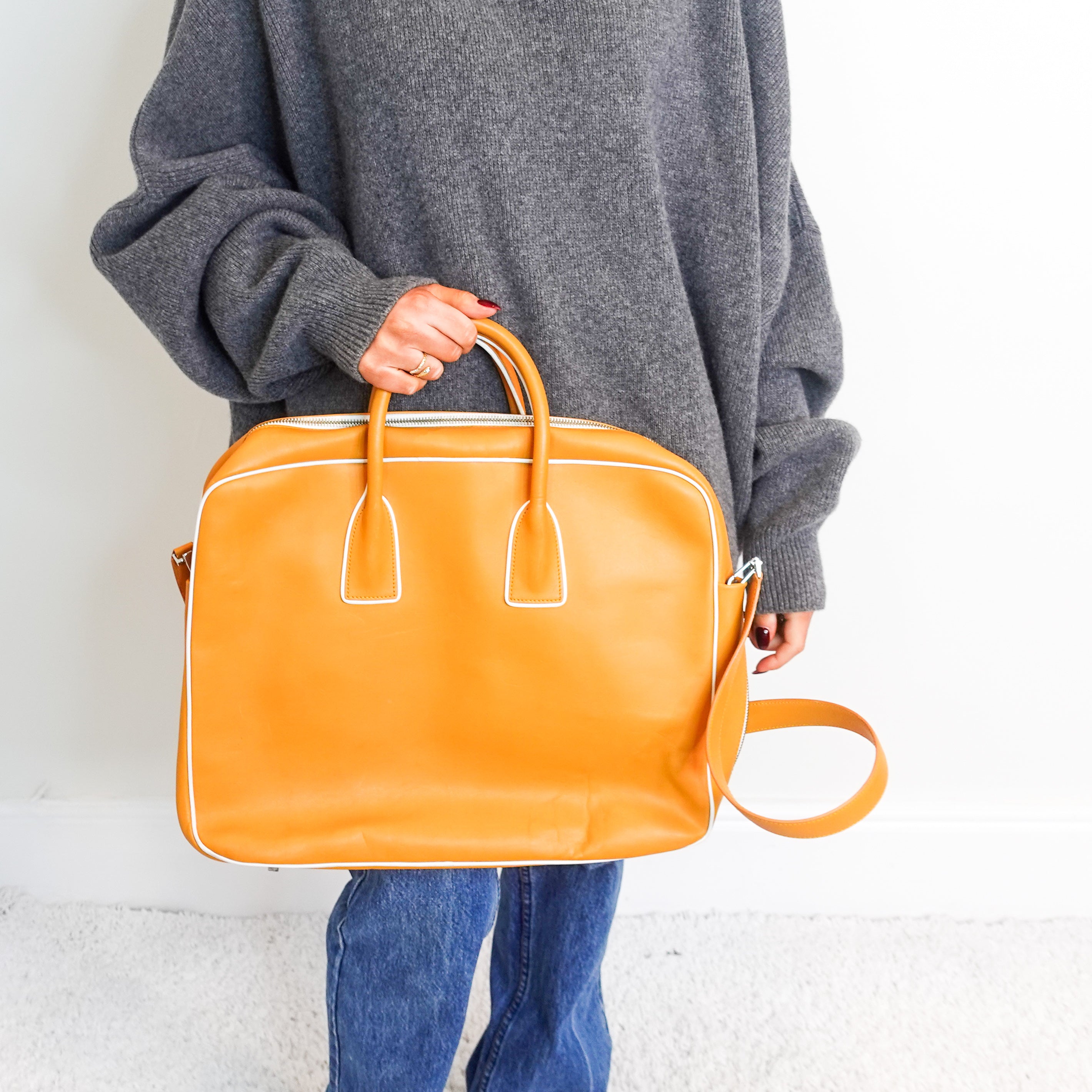 Orange Leather Laptop Bag RRP £500