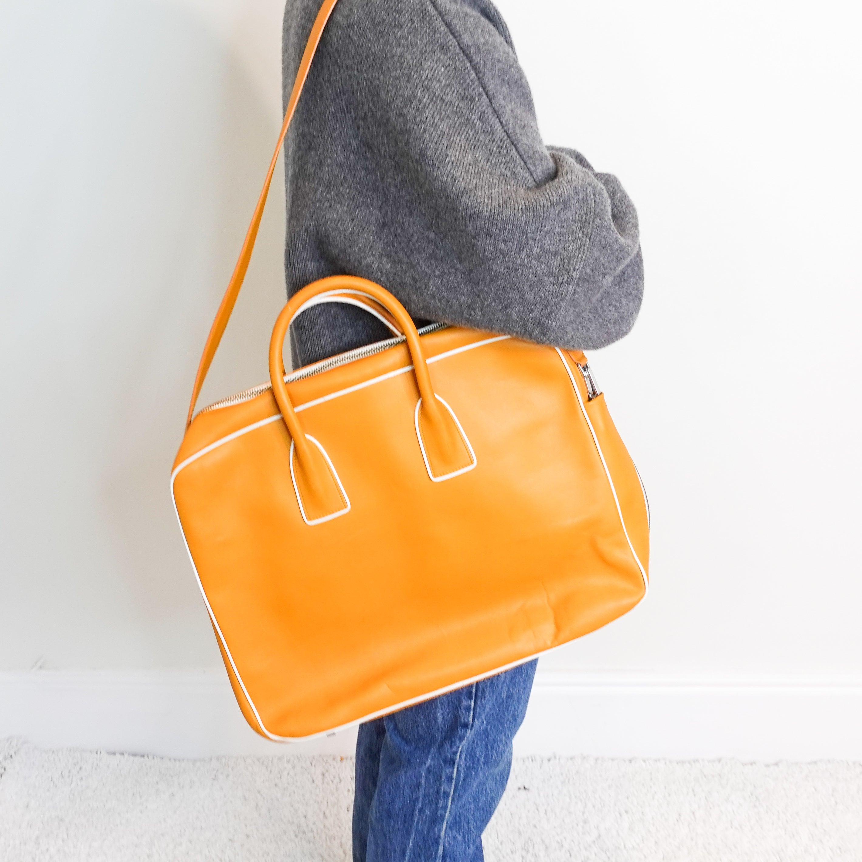 Orange Leather Laptop Bag RRP £500