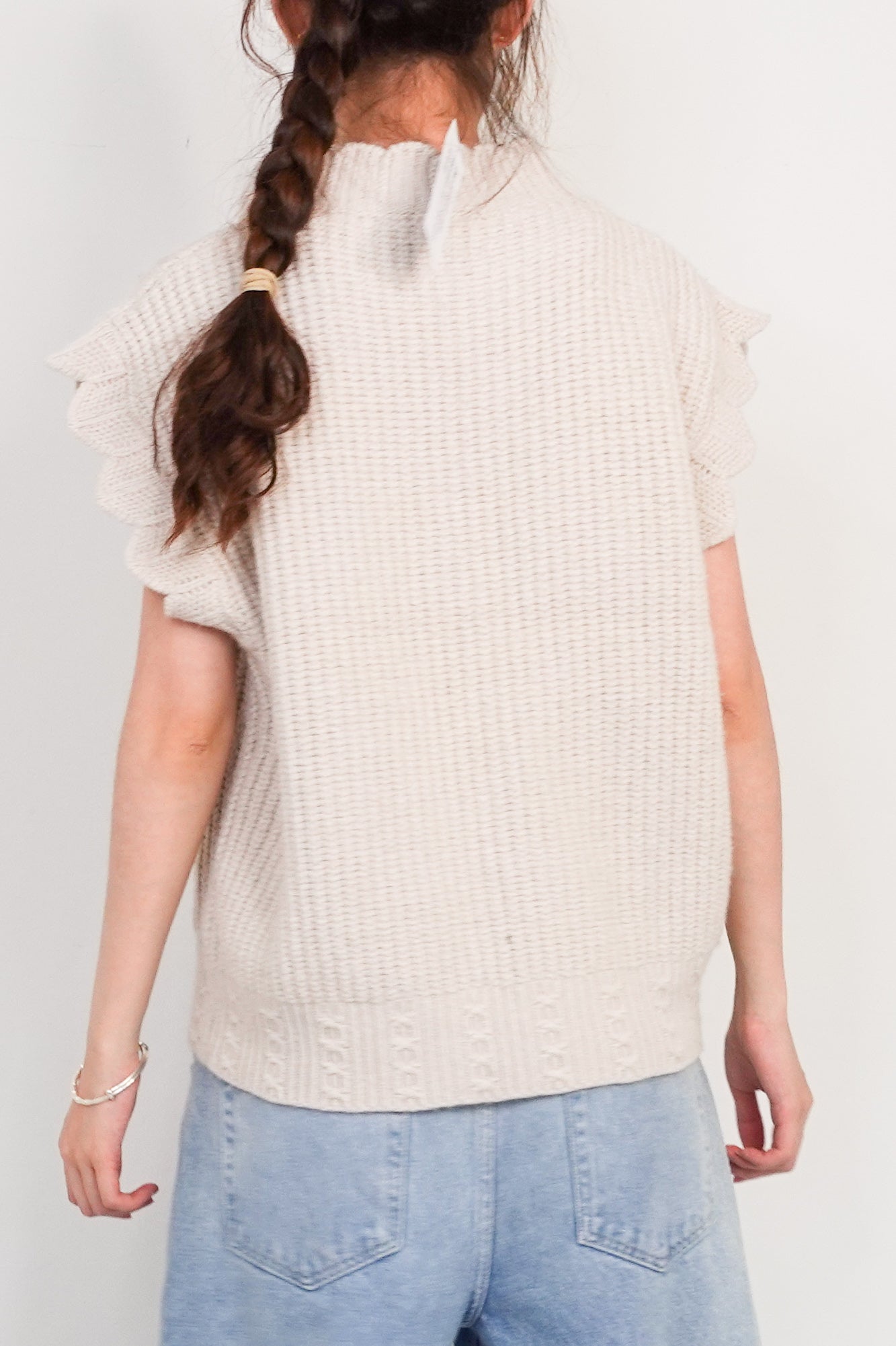 Cream Cable Knit Sleeveless Sweater RRP £225