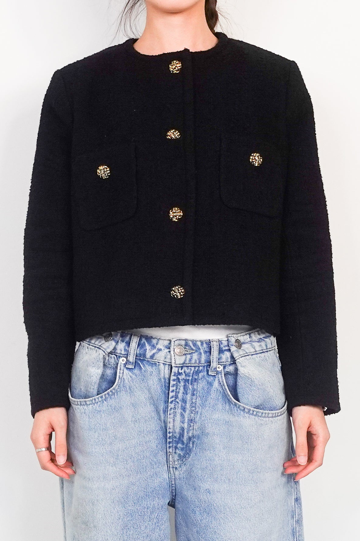 Black boucle jacket RRP £305