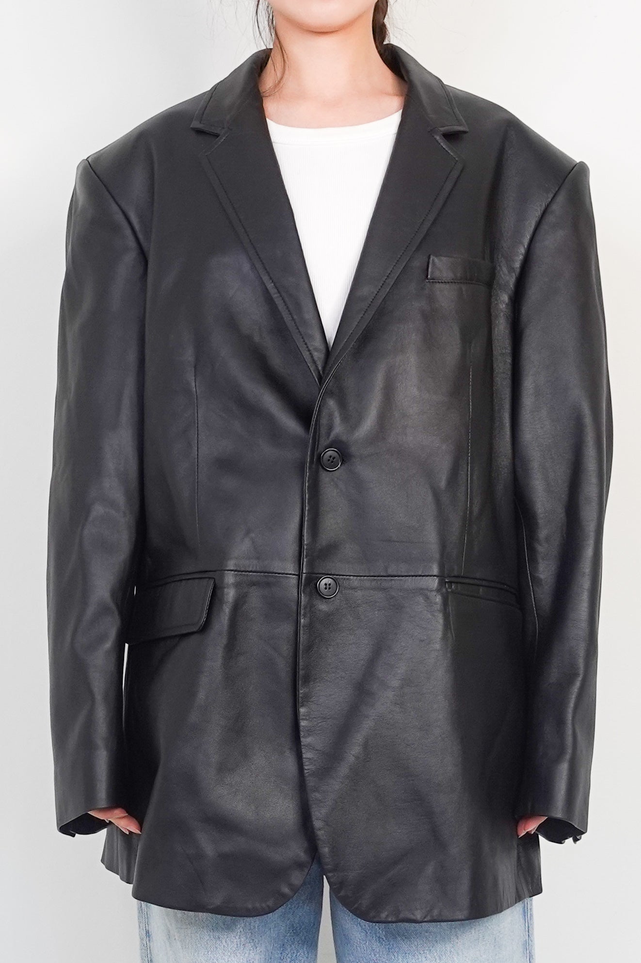 Black Leather blazer RRP £2500