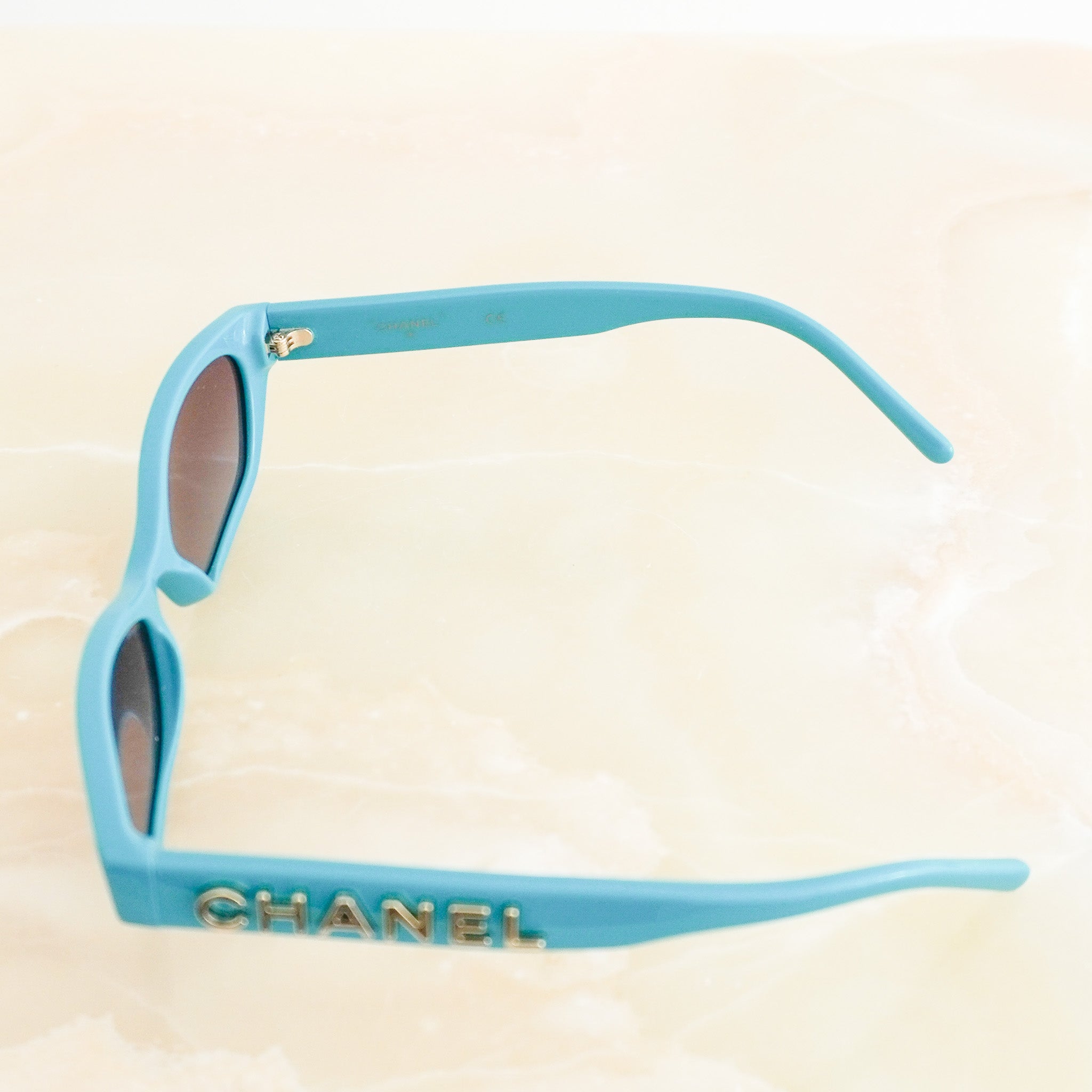 Chanel x Pharrell Williams Teal Sunglasses (RRP £850) | Authentic Preloved