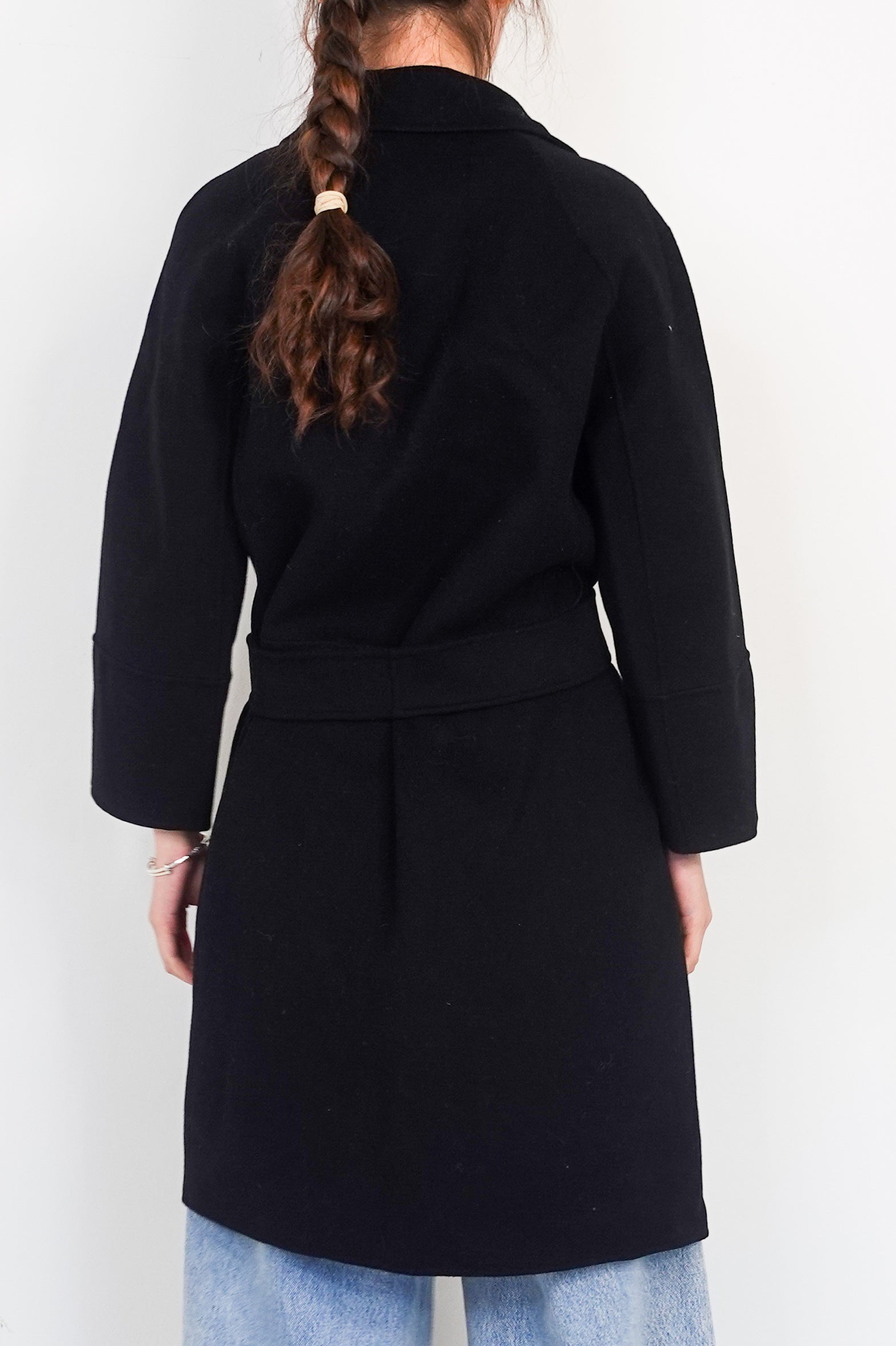 Black Wool Midi Coat