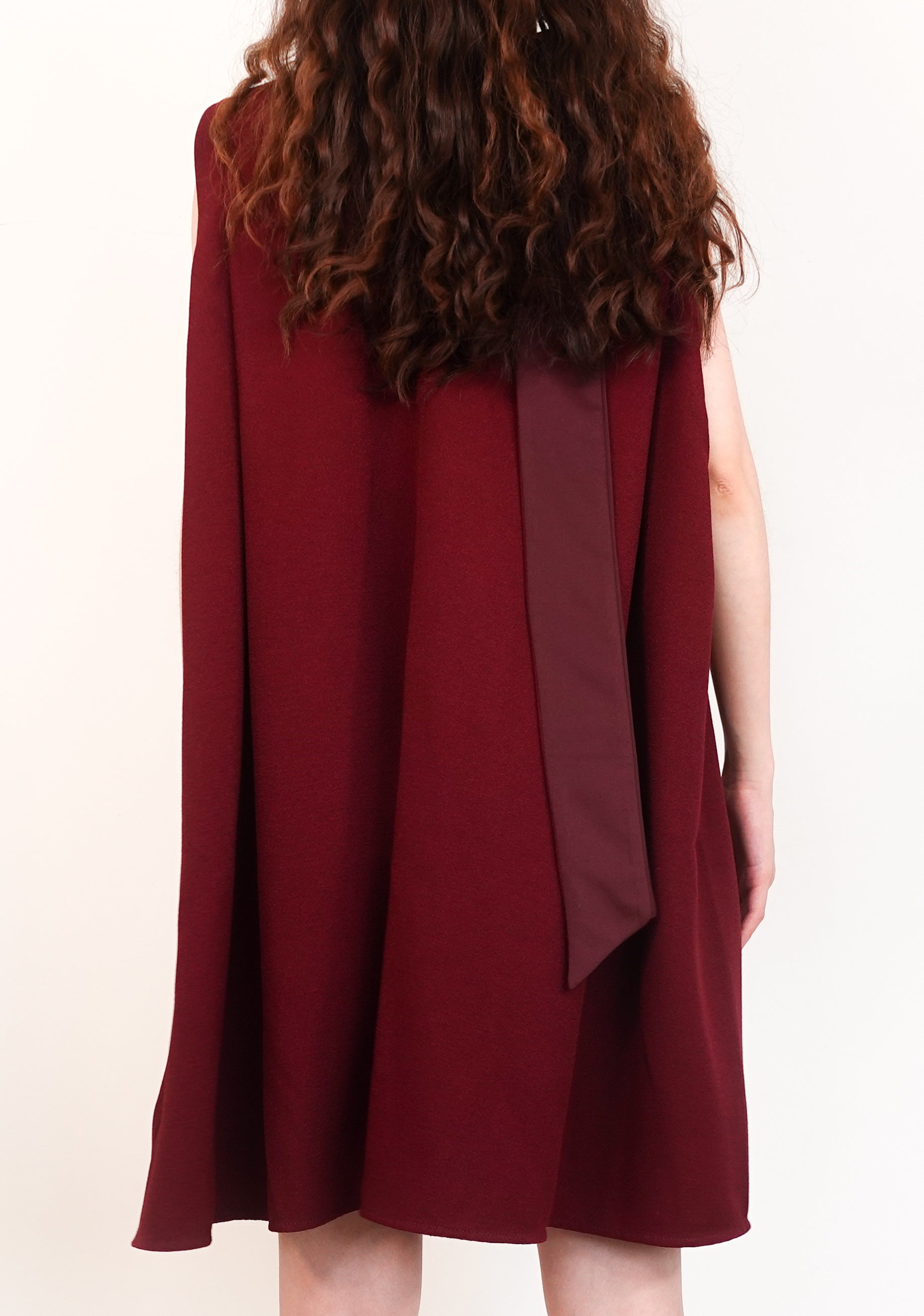 Burgundy dress knee length dress RRP £800