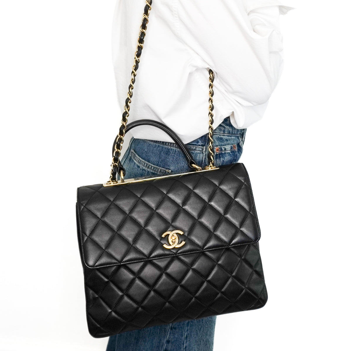 Chanel Trendy CC Flap Bag in Black Quilted Leather 2017 | Authentic Preloved