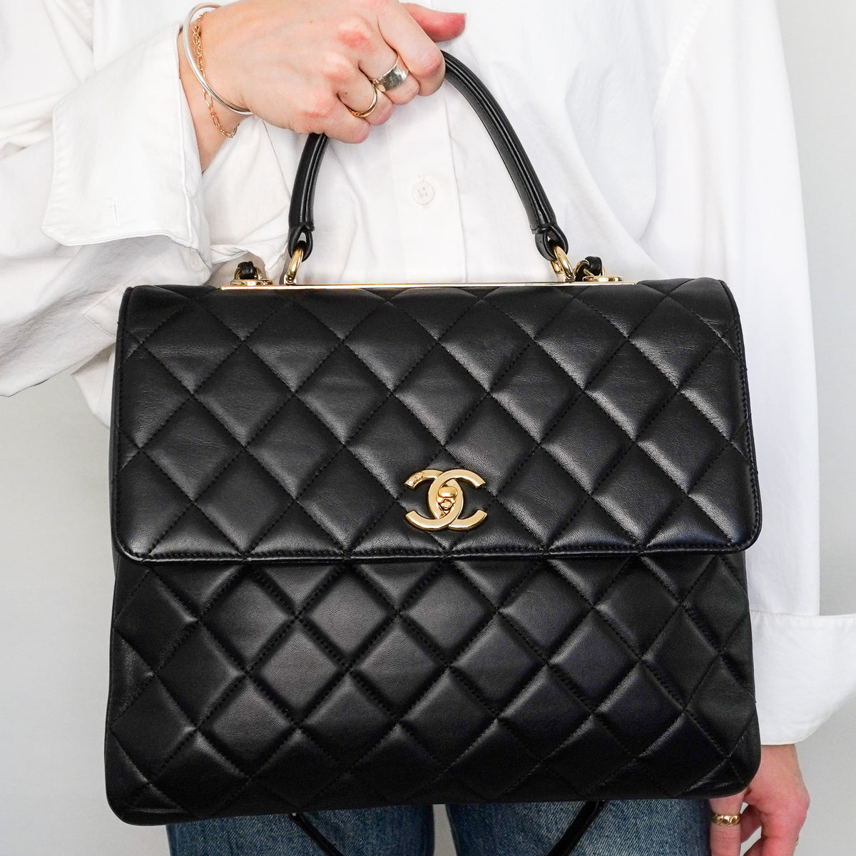 Chanel Trendy CC Flap Bag in Black Quilted Leather 2017 | Authentic Preloved