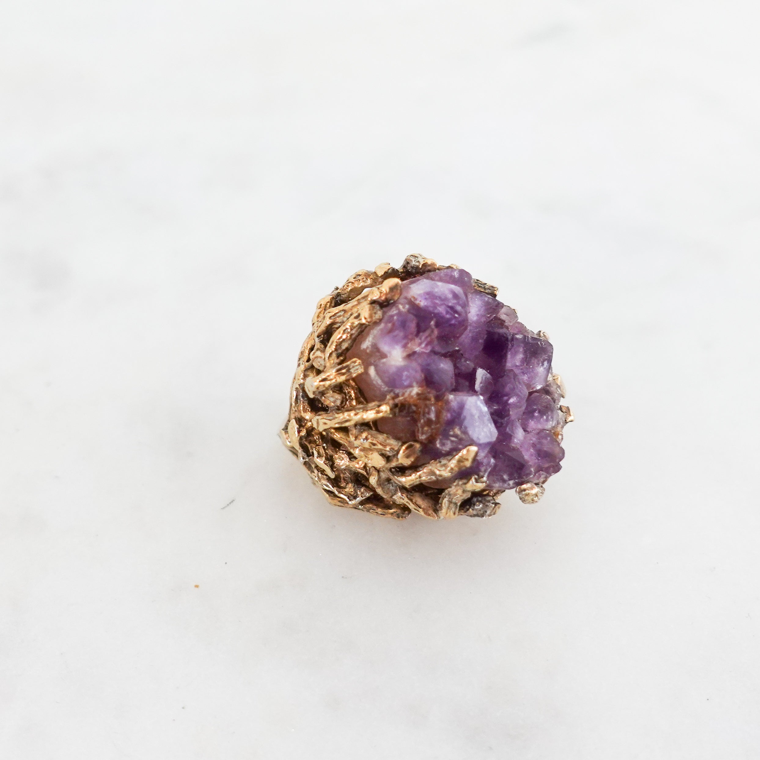 1960s purple quartz cocktail ring