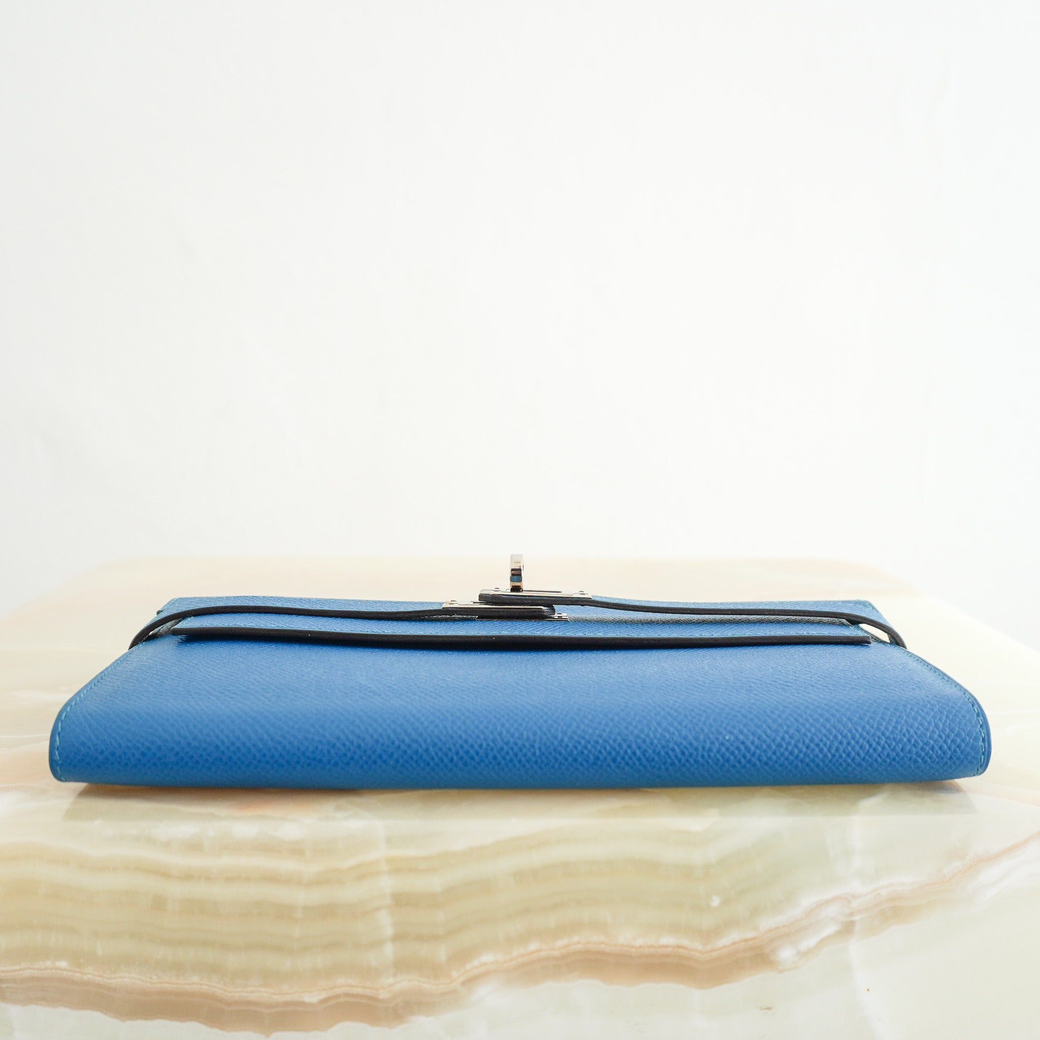 Hermès Kelly To Go Wallet in Blue Epsom Leather (RRP £4,400) | Authentic Preloved - Reloved Again