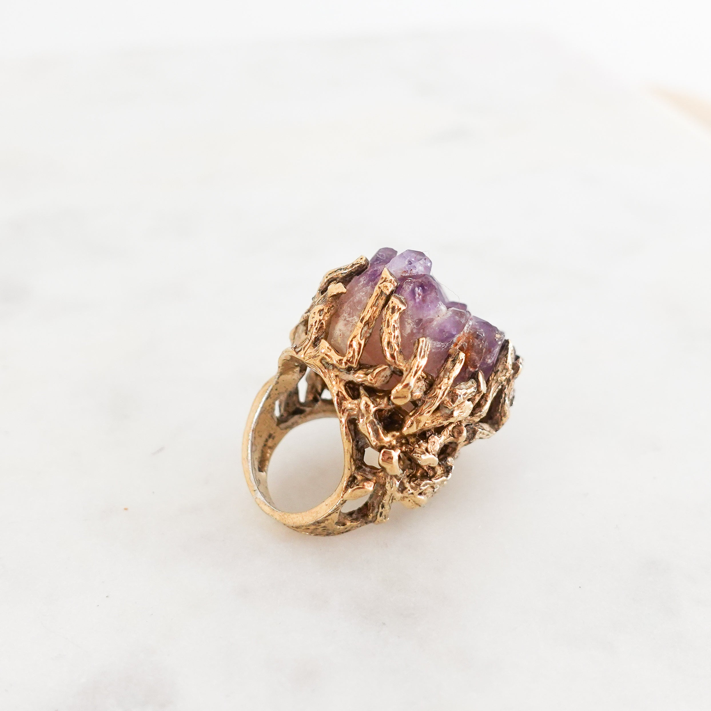 1960s purple quartz cocktail ring