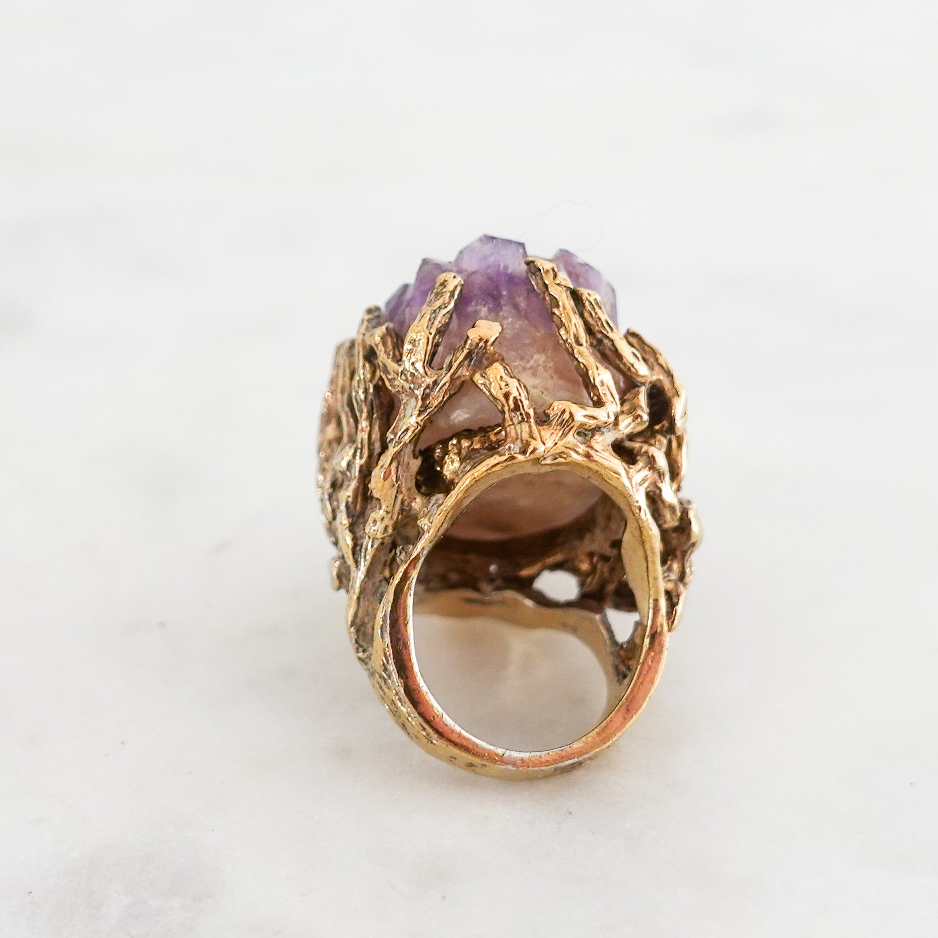 1960s purple quartz cocktail ring