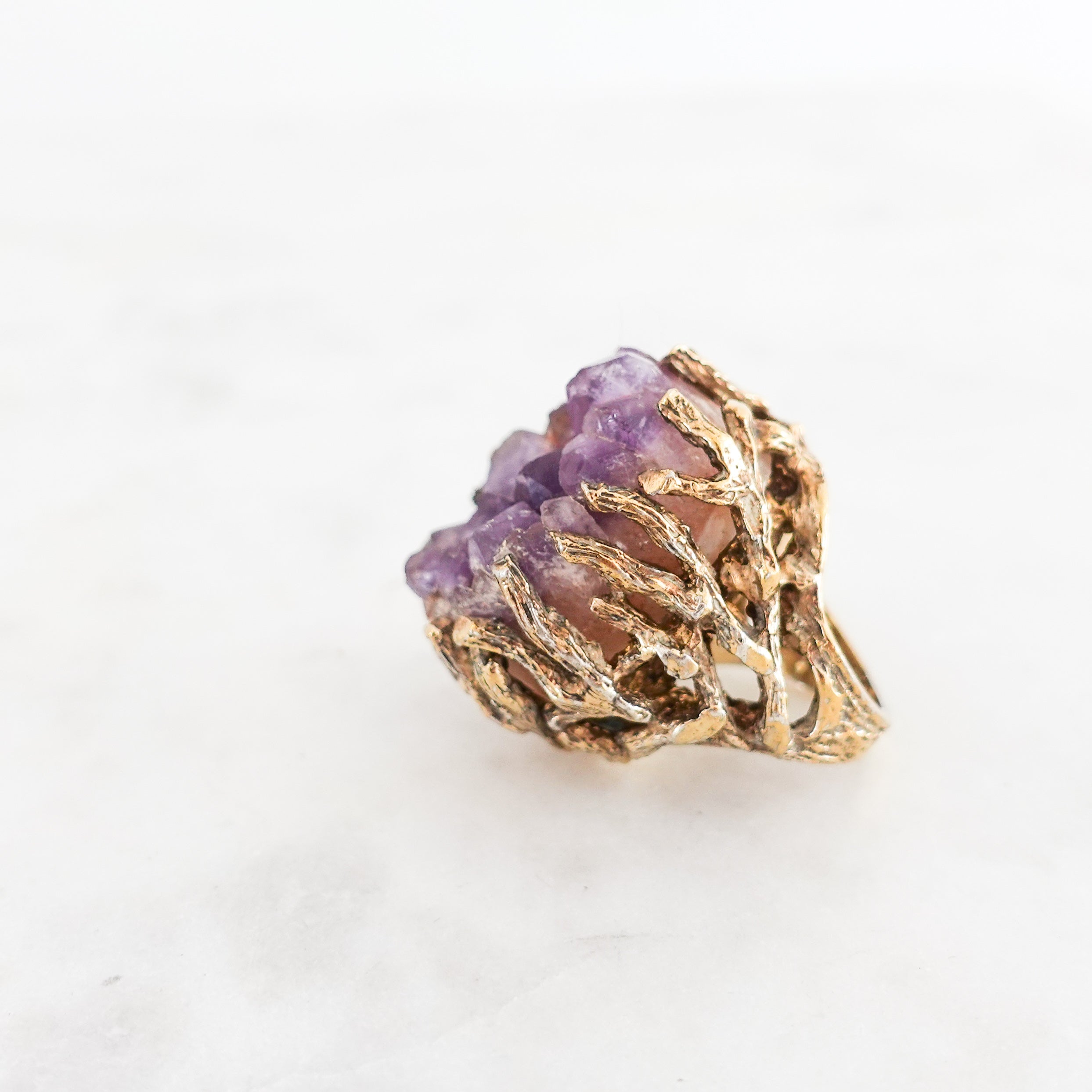 1960s purple quartz cocktail ring