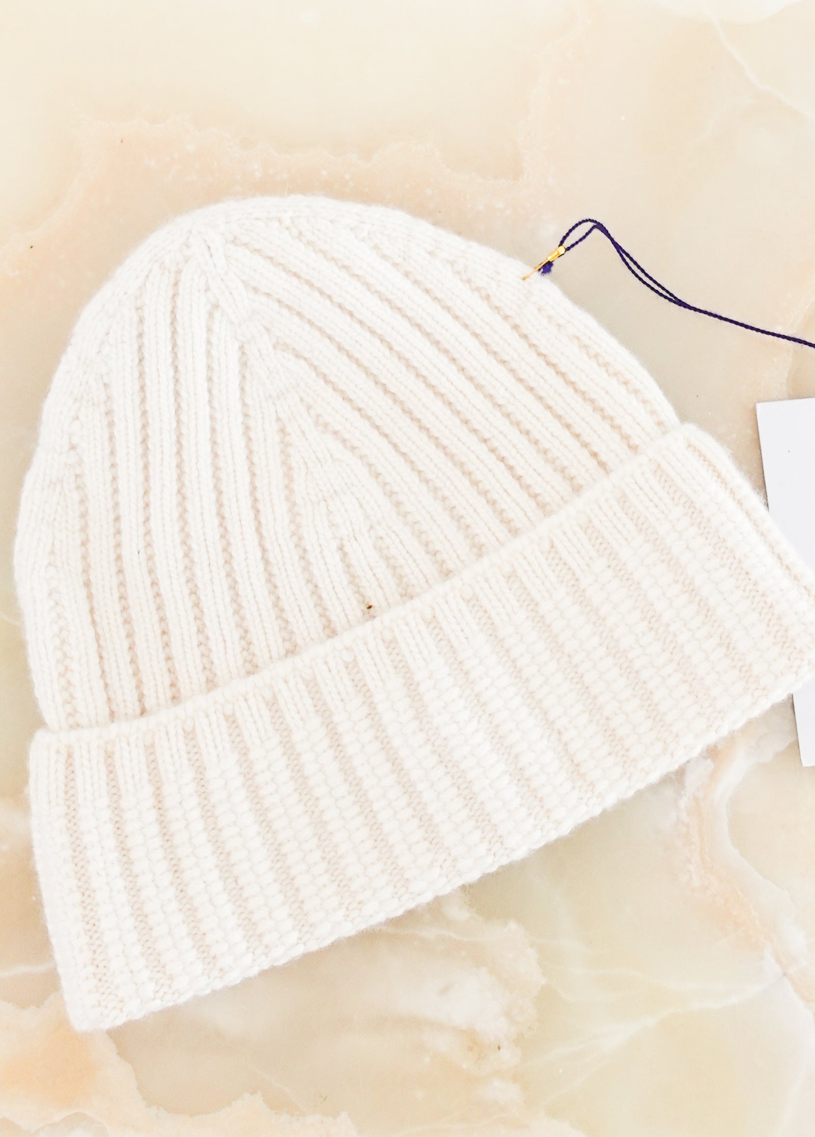 New cream cashmere beanie RRP £170