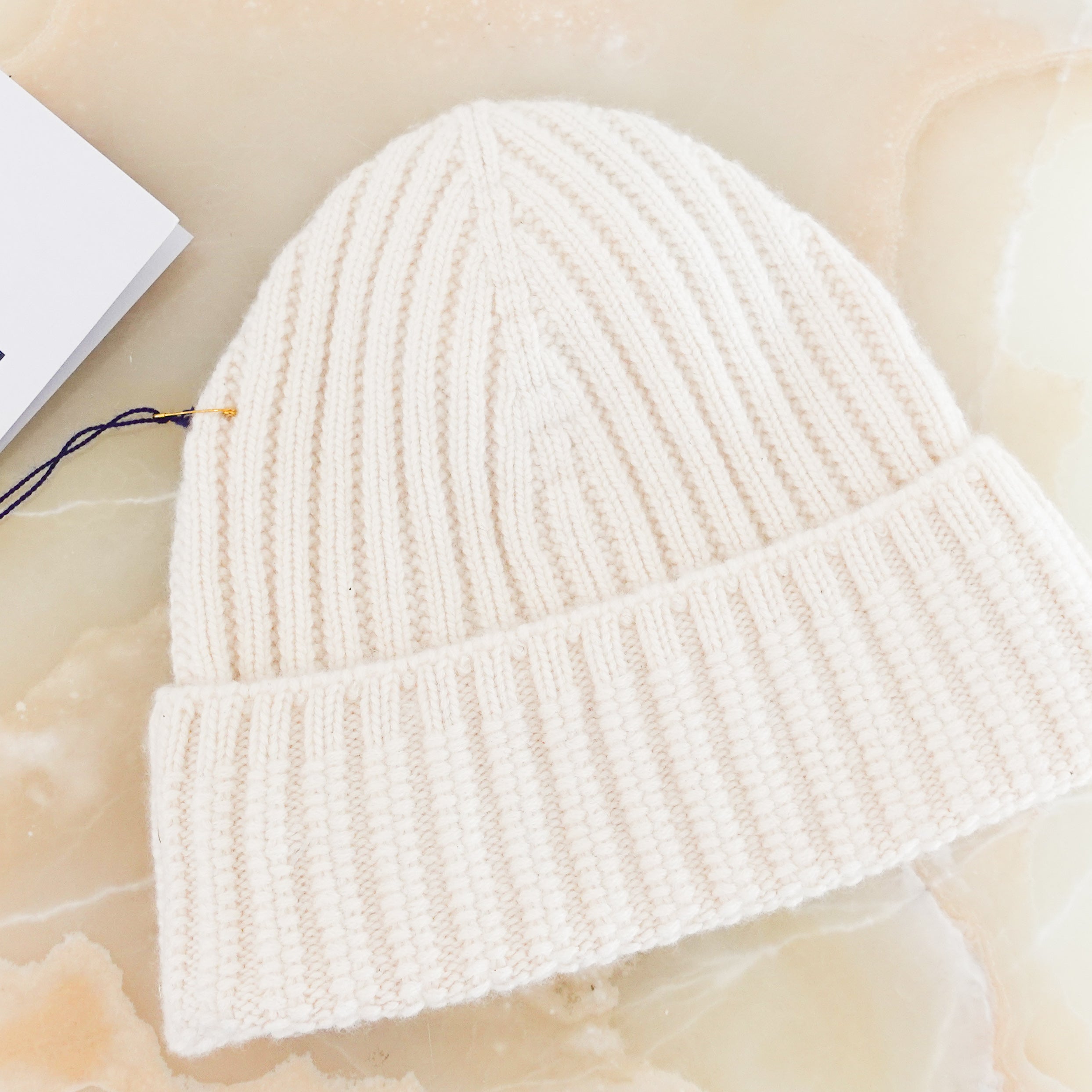 New cream cashmere beanie RRP £170