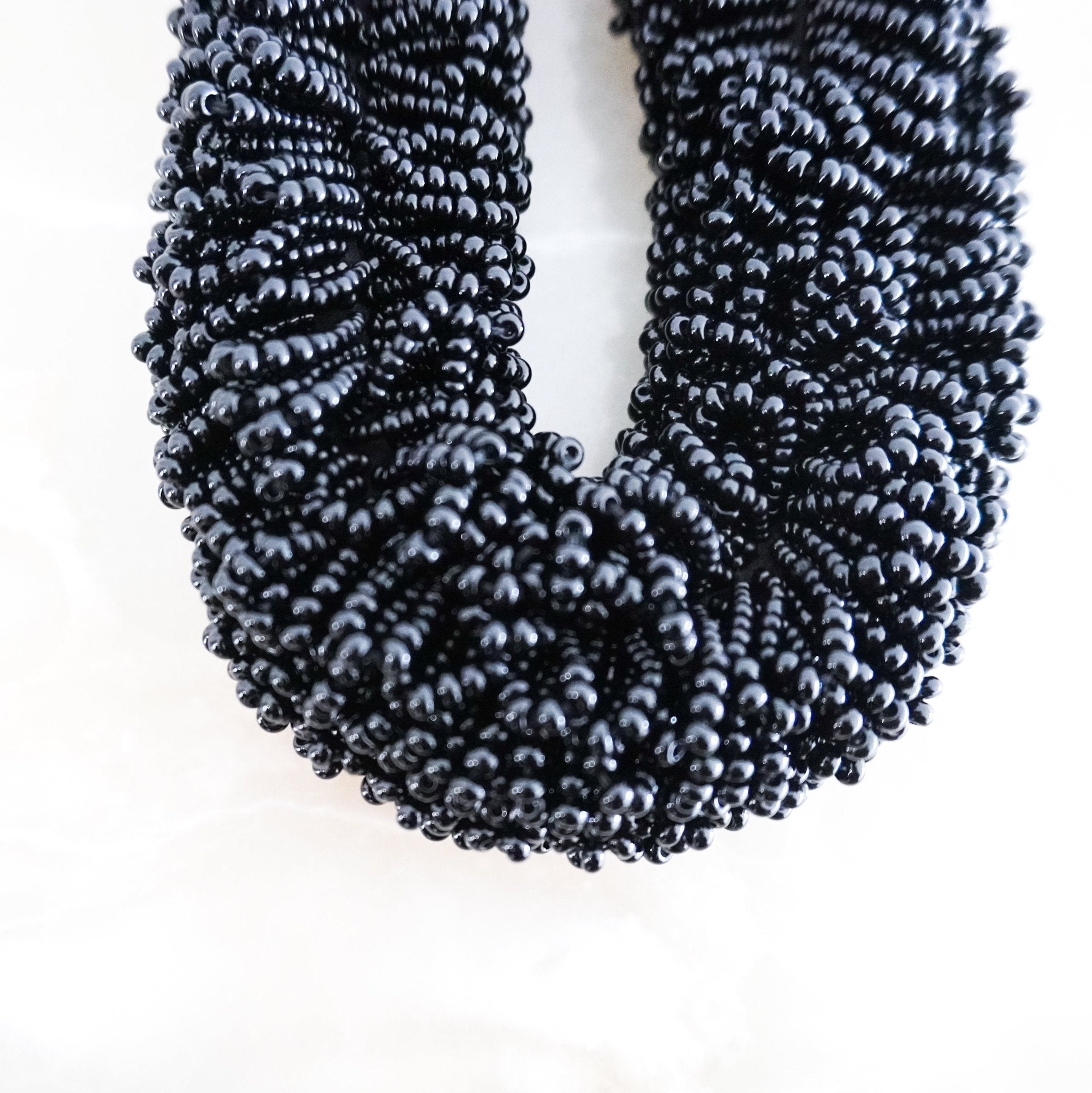 Dries Van Noten Black Beaded Choker Necklace RRP £400 | Authentic Preloved FINAL SALE - Reloved Again