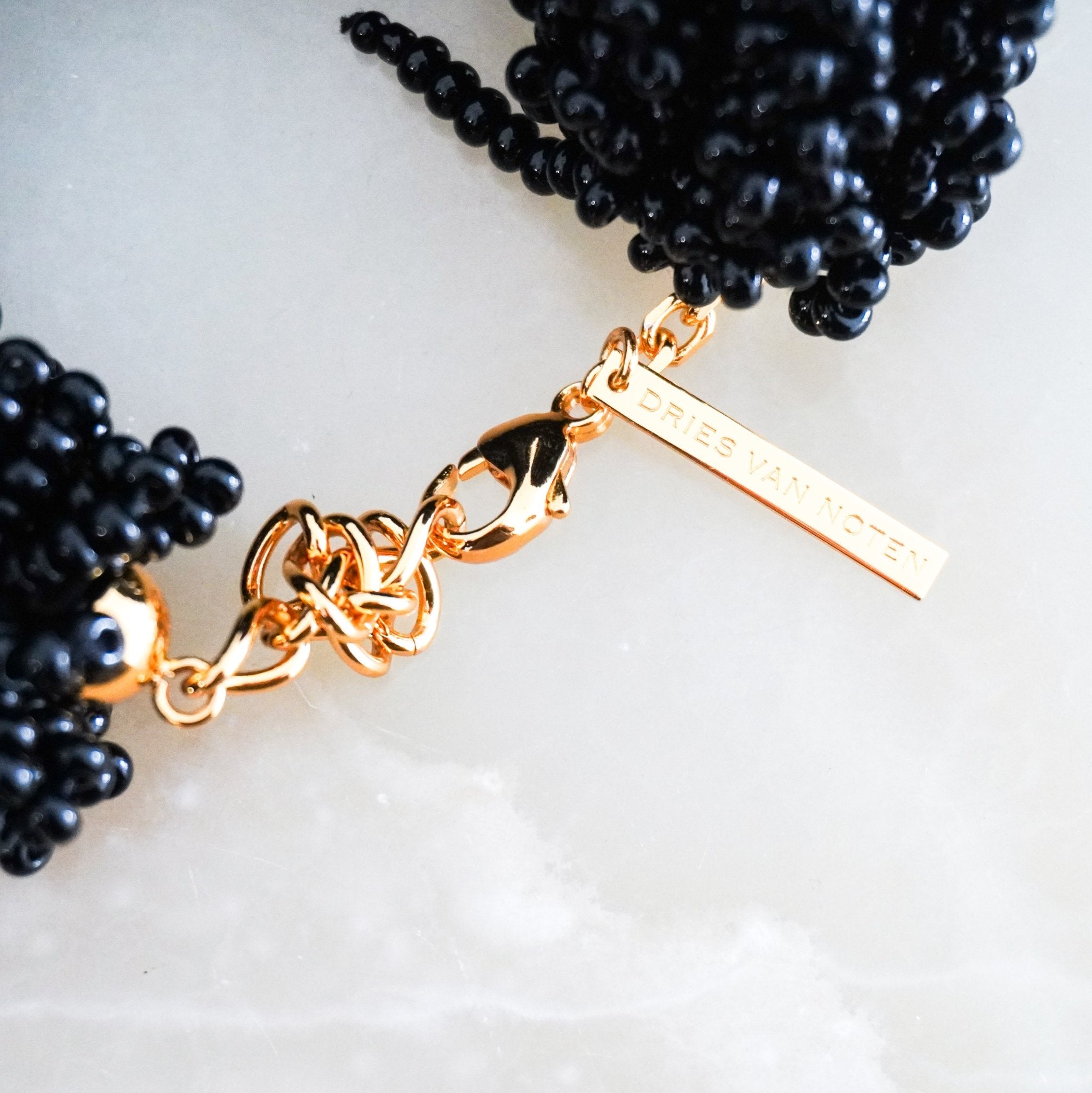 Dries Van Noten Black Beaded Choker Necklace RRP £400 | Authentic Preloved FINAL SALE - Reloved Again