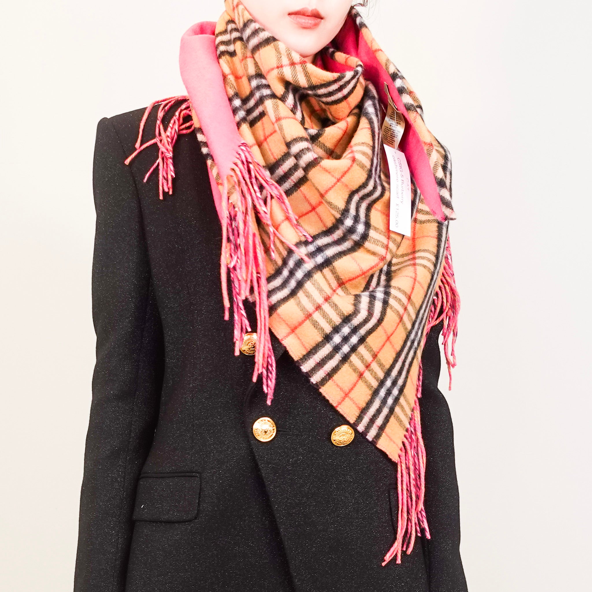 Cashmere Nova check and pink scarf