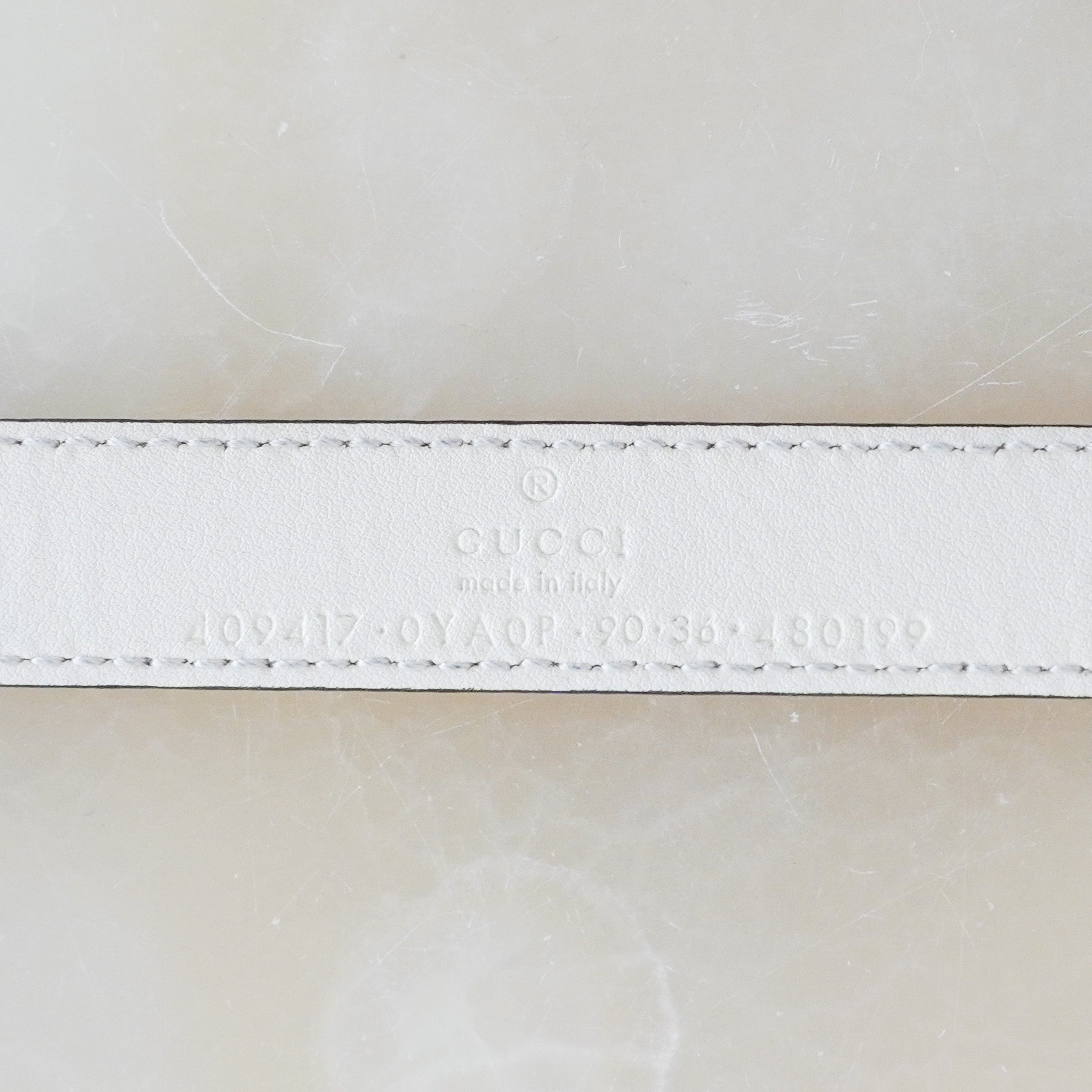 Gucci Marmont Thin White Leather Belt (RRP £375) | Authentic Preloved FINAL SALE