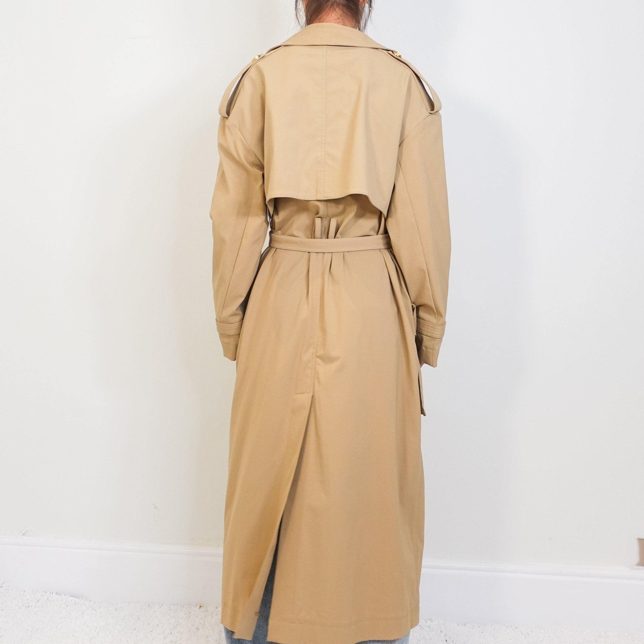Balmain Paris Beige Maxi Length Cotton Twill Trench RRP £2800 | Authentic Preloved - Reloved Again