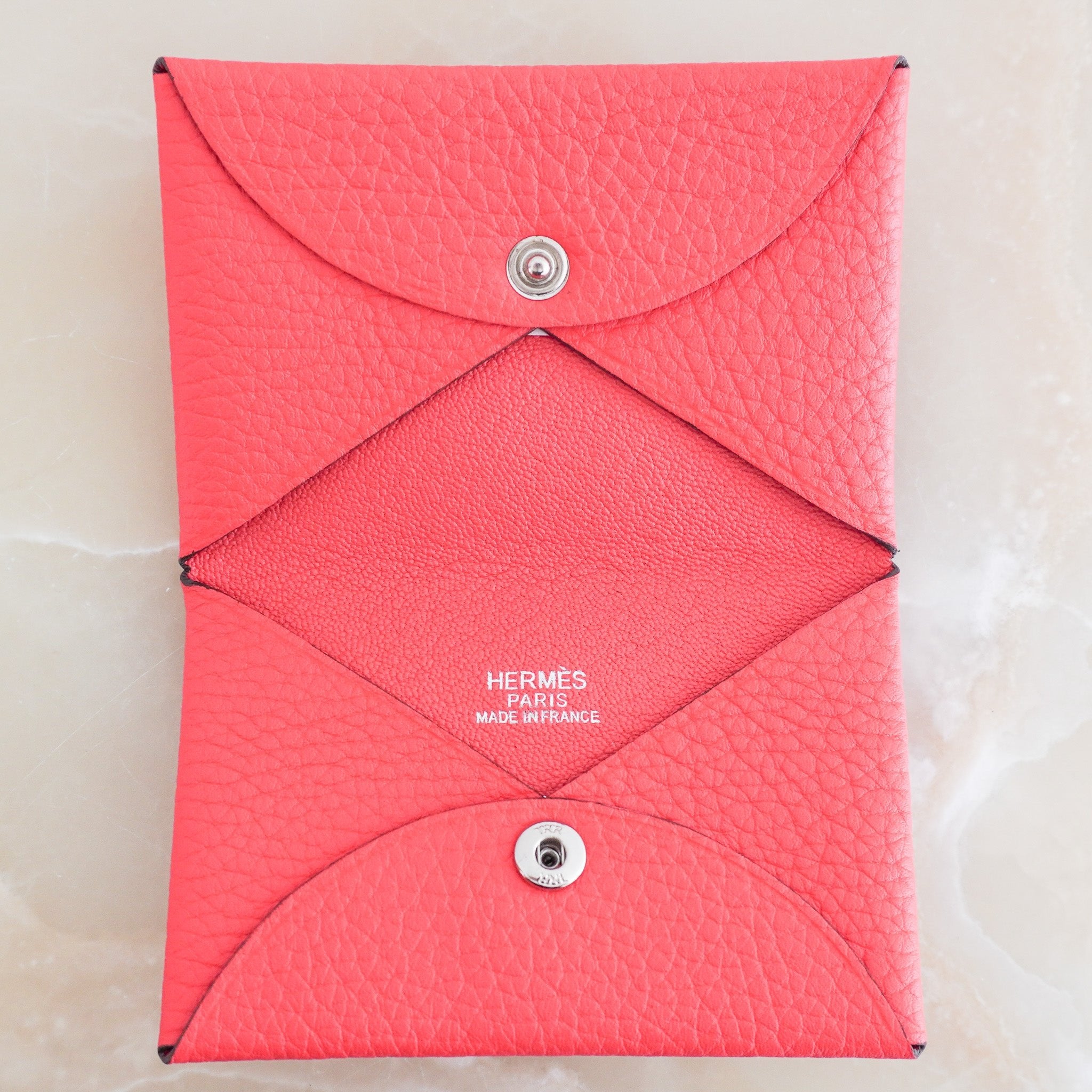 Hermes Calvi Card Holder in Rose Pink (RRP £360) | Authentic Preloved